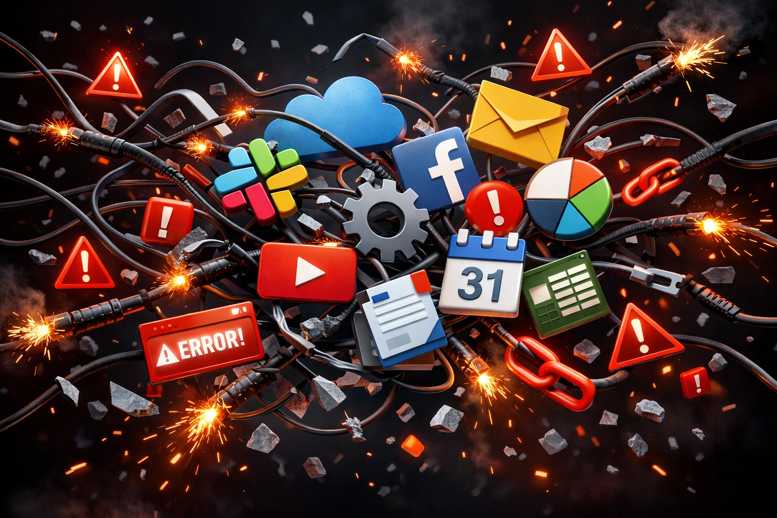 Complex disconnected marketing automation tools showing DIY implementation challenges