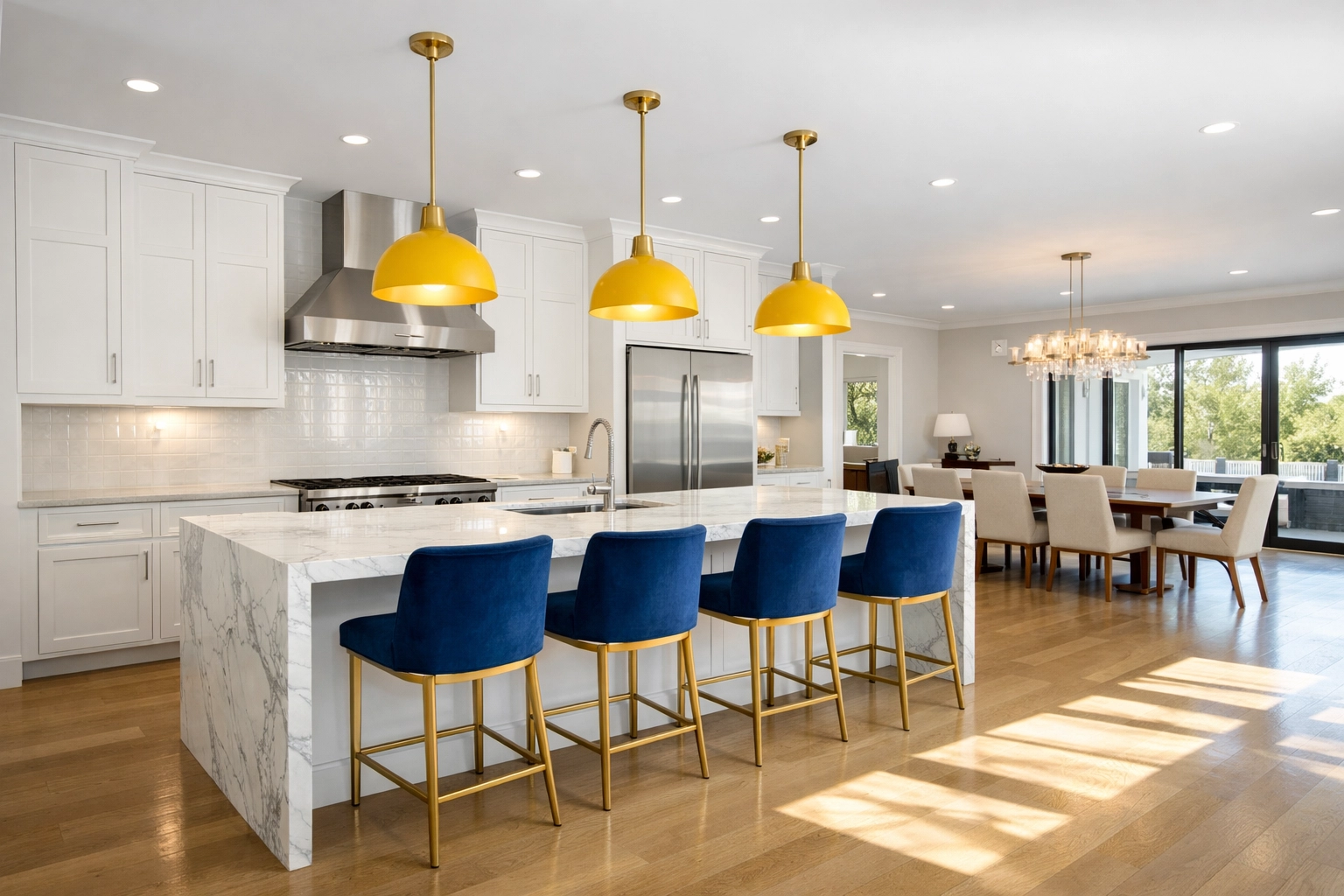 Immaculate open-concept kitchen in Maynard showing professional house cleaning and a guest-ready home.