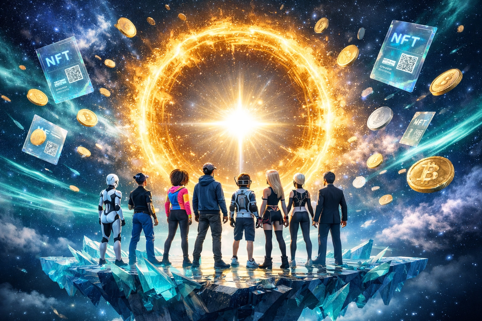 Digital avatars in the metaverse exploring the future of Web3 payments and decentralized finance with Larecoin.