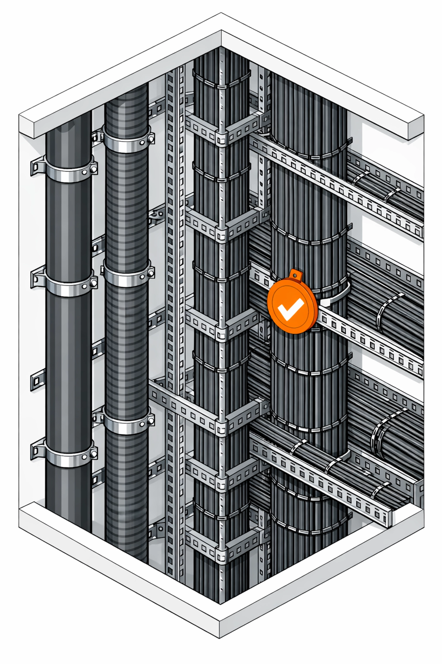 Fachgerechte Installation von Steigleitungen und Kabelbündeln durch den Elektriker Notdienst Wien.