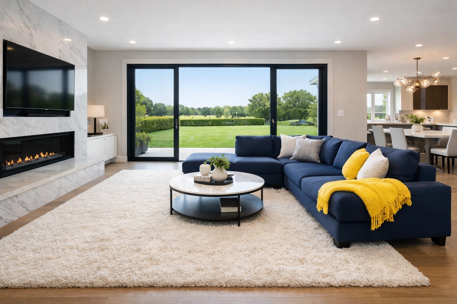 Immaculate Leominster living room with clean rugs and sofa, free from pet dander and allergens.