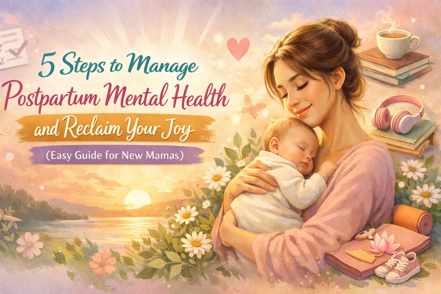 [HERO] 5 Steps to Manage Postpartum Mental Health and Reclaim Your Joy (Easy Guide for New Mamas)