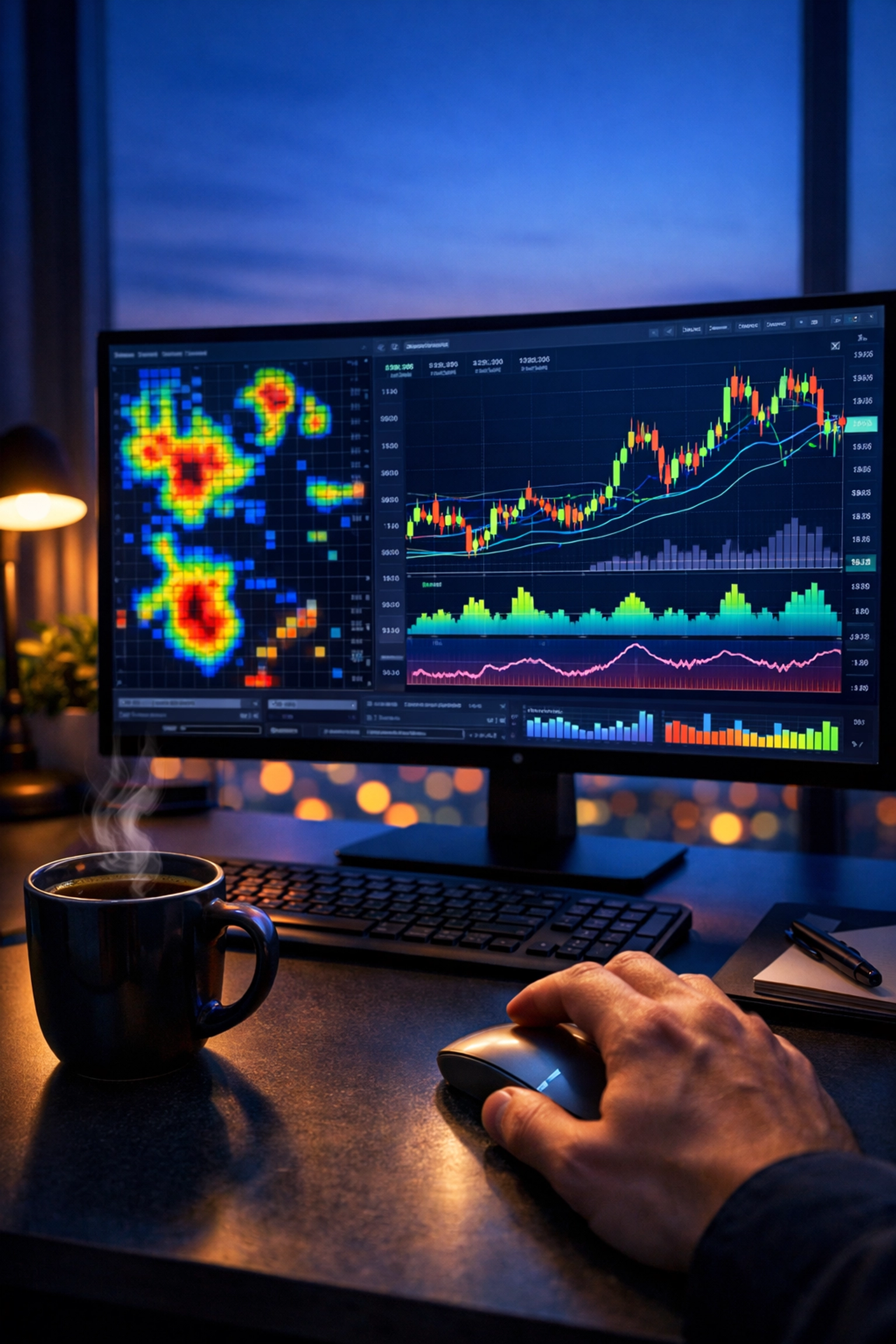 Data-driven workspace with PPC performance charts for weekly bid audits and campaign optimization.