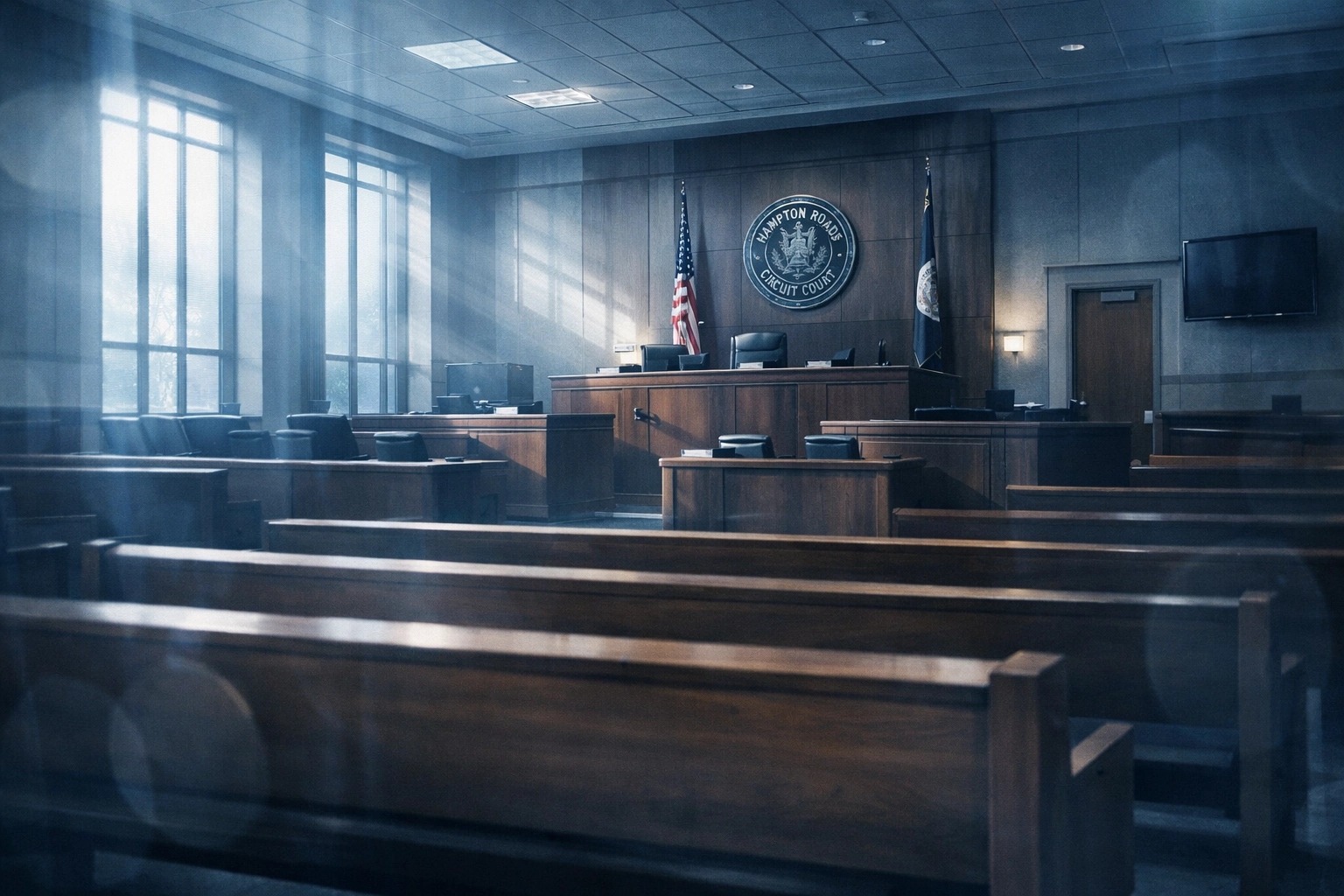 Hampton Roads courtroom where DUI cases are heard in Virginia Beach and Chesapeake