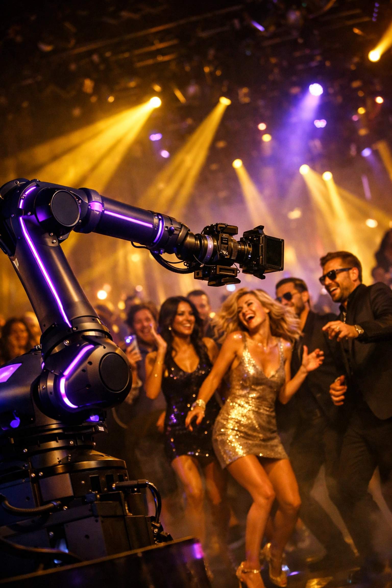 Cinema robot photo booth capturing guests at Las Vegas nightclub residency event