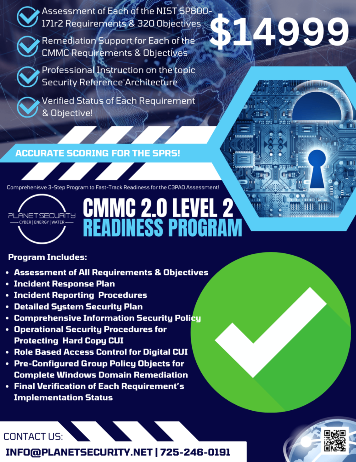 Planet Security CMMC 2.0 Level 2 Readiness Program Graphic