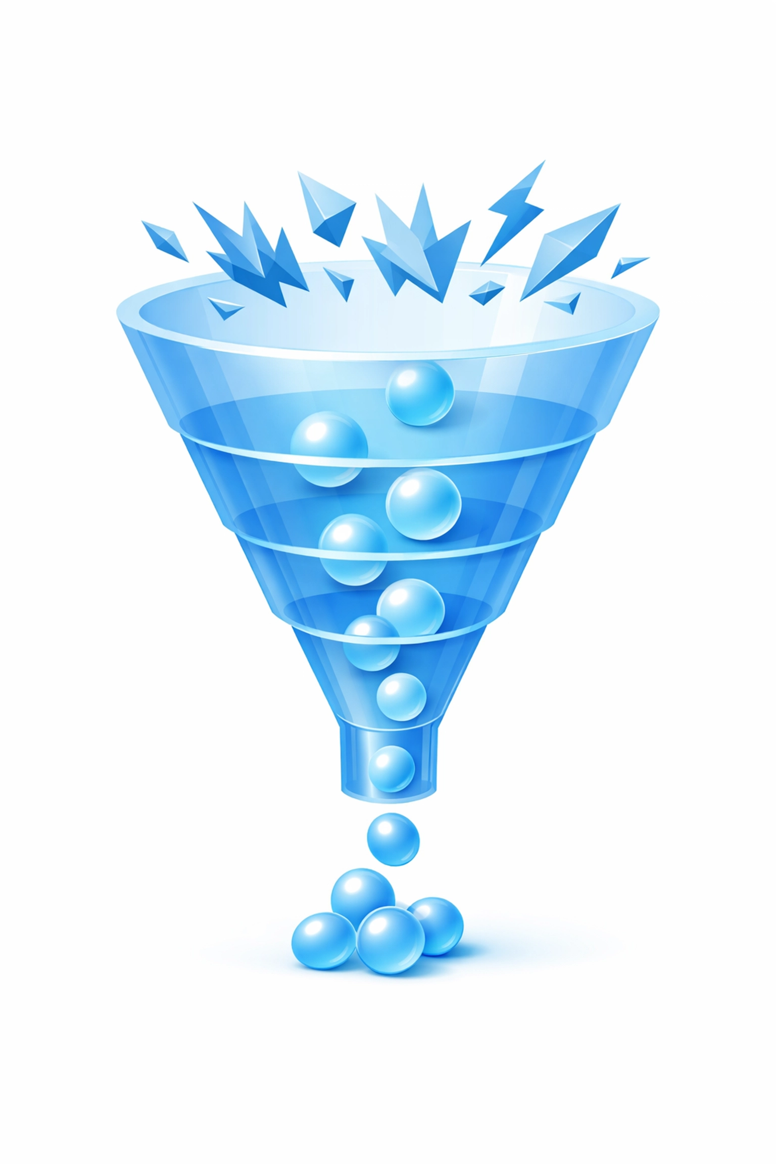 Illustration of a streamlined sales funnel representing optimized conversion and reduced user friction.