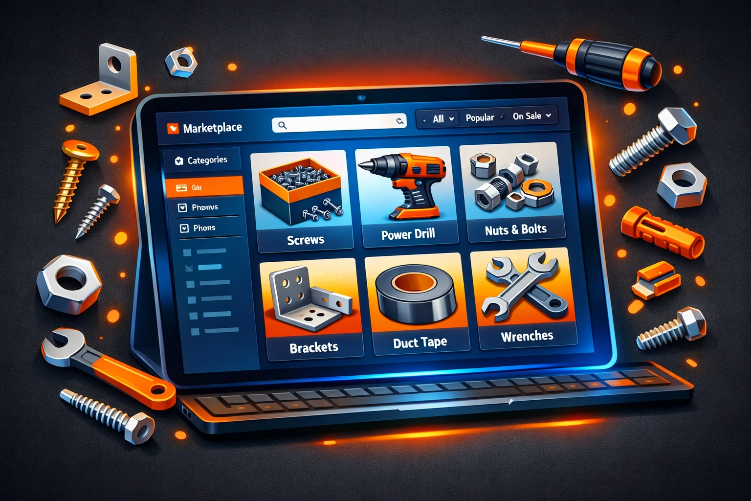 Construction materials marketplace online platform for ordering contractor supplies