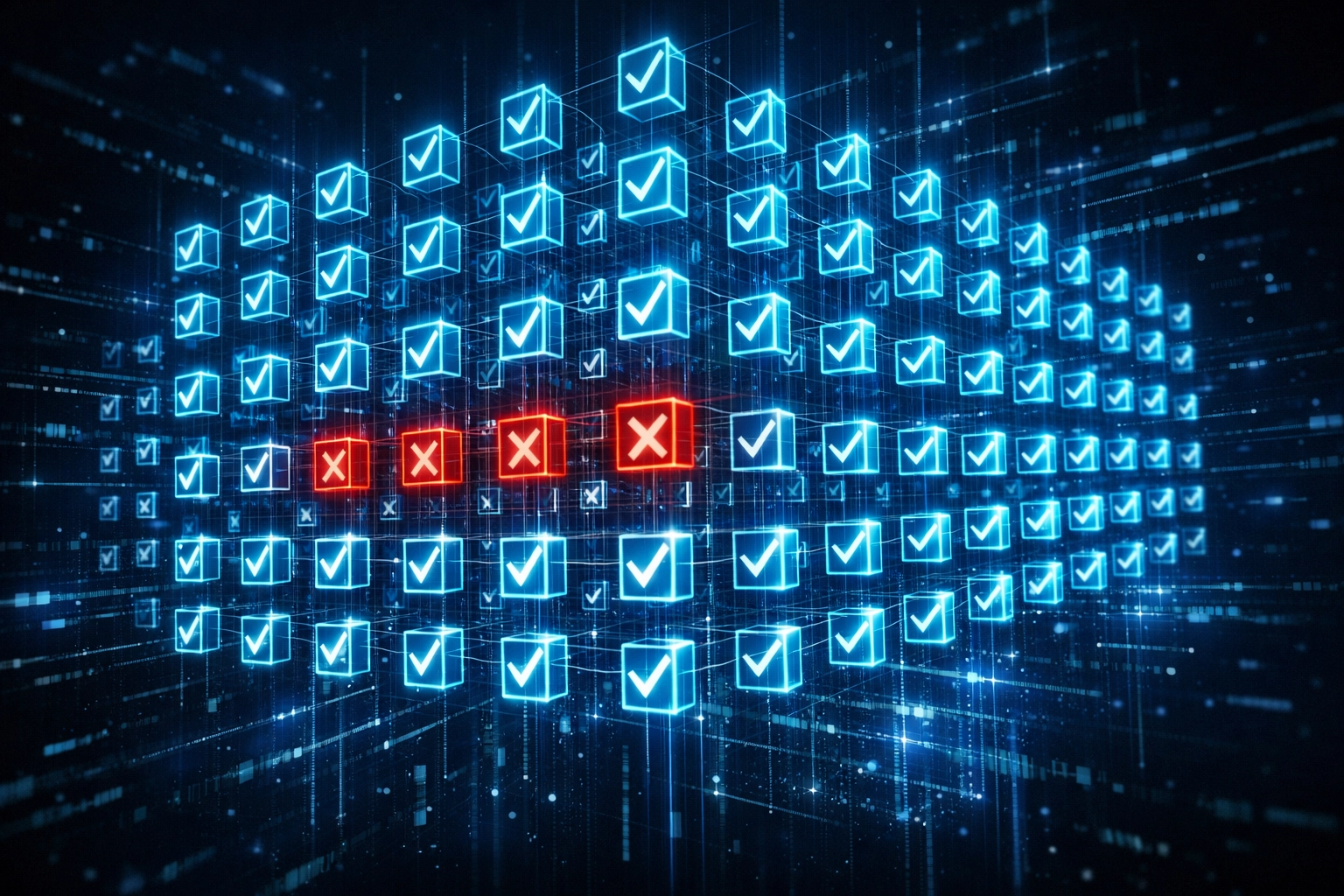 CMMC 2.0 Level 2's 320 assessment objectives displayed as interconnected compliance checklist