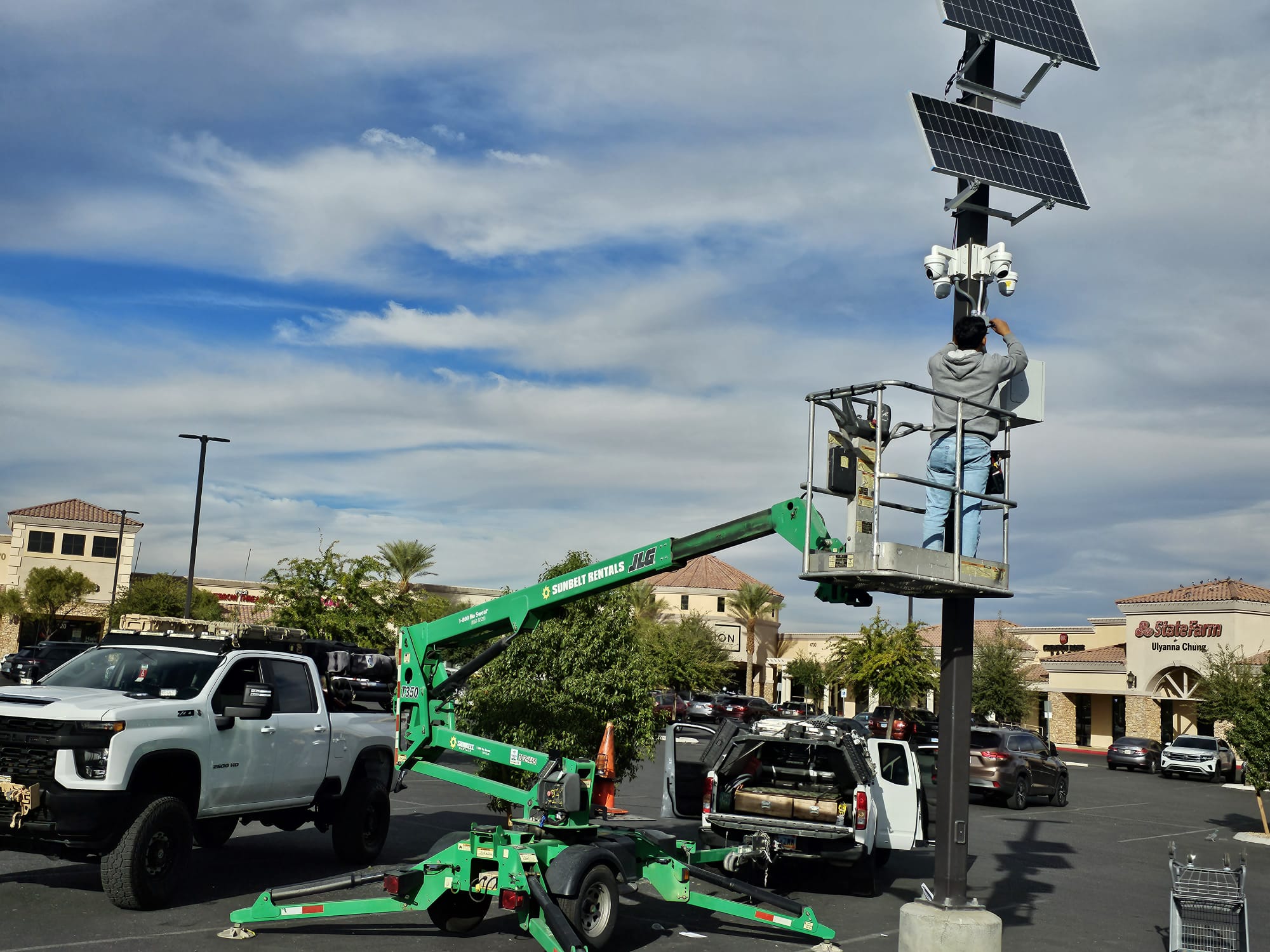 Solar-Powered Surveillance Camera Installation