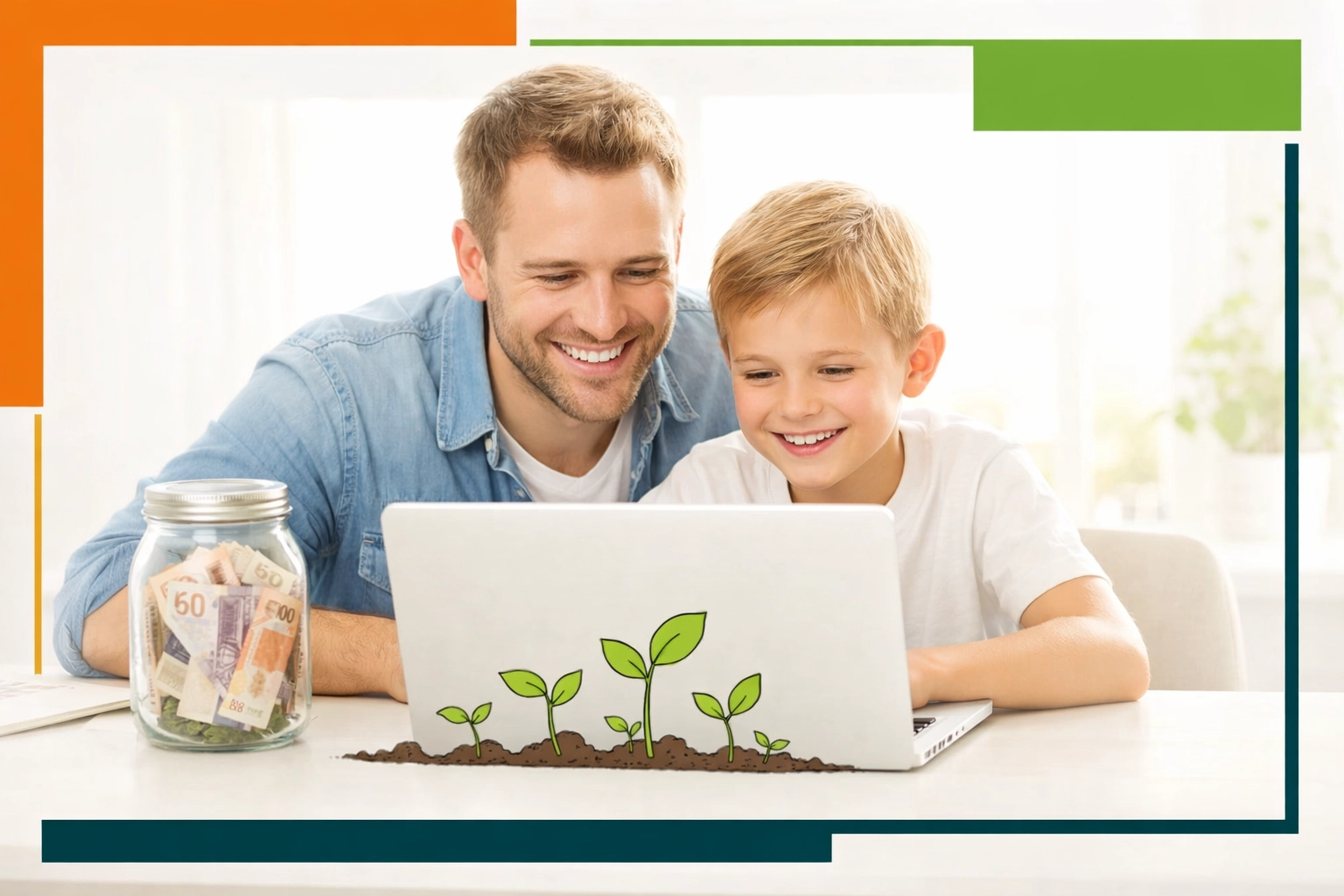 Father and son learning financial stewardship and life skills together for a godly future.