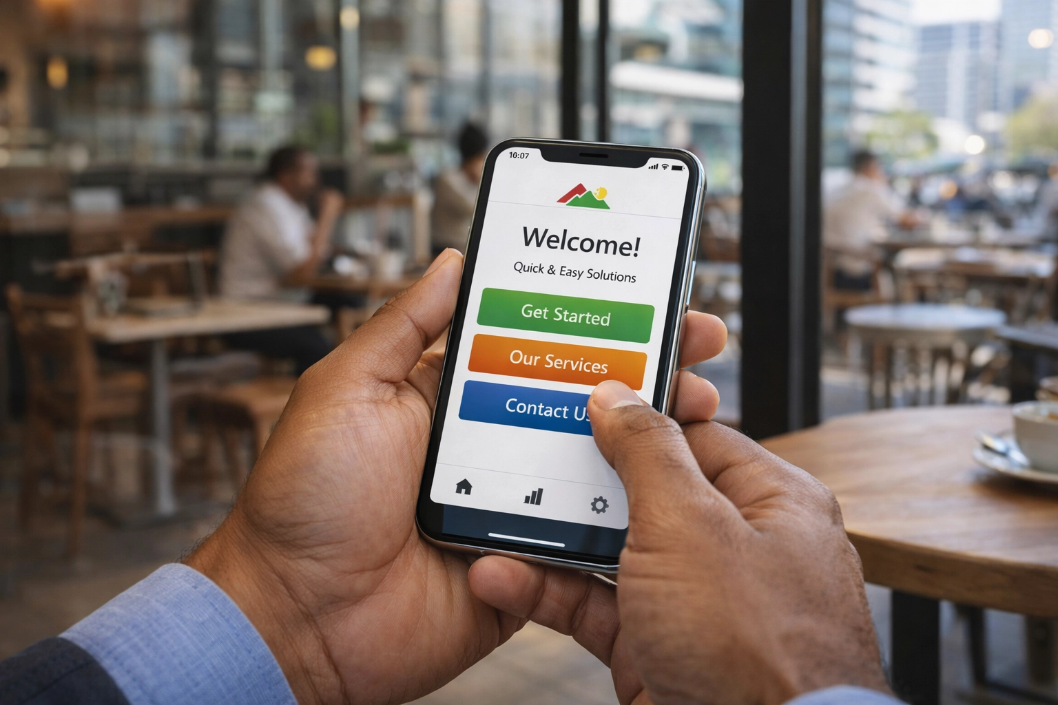 Mobile-optimized business website on a smartphone in Sandton