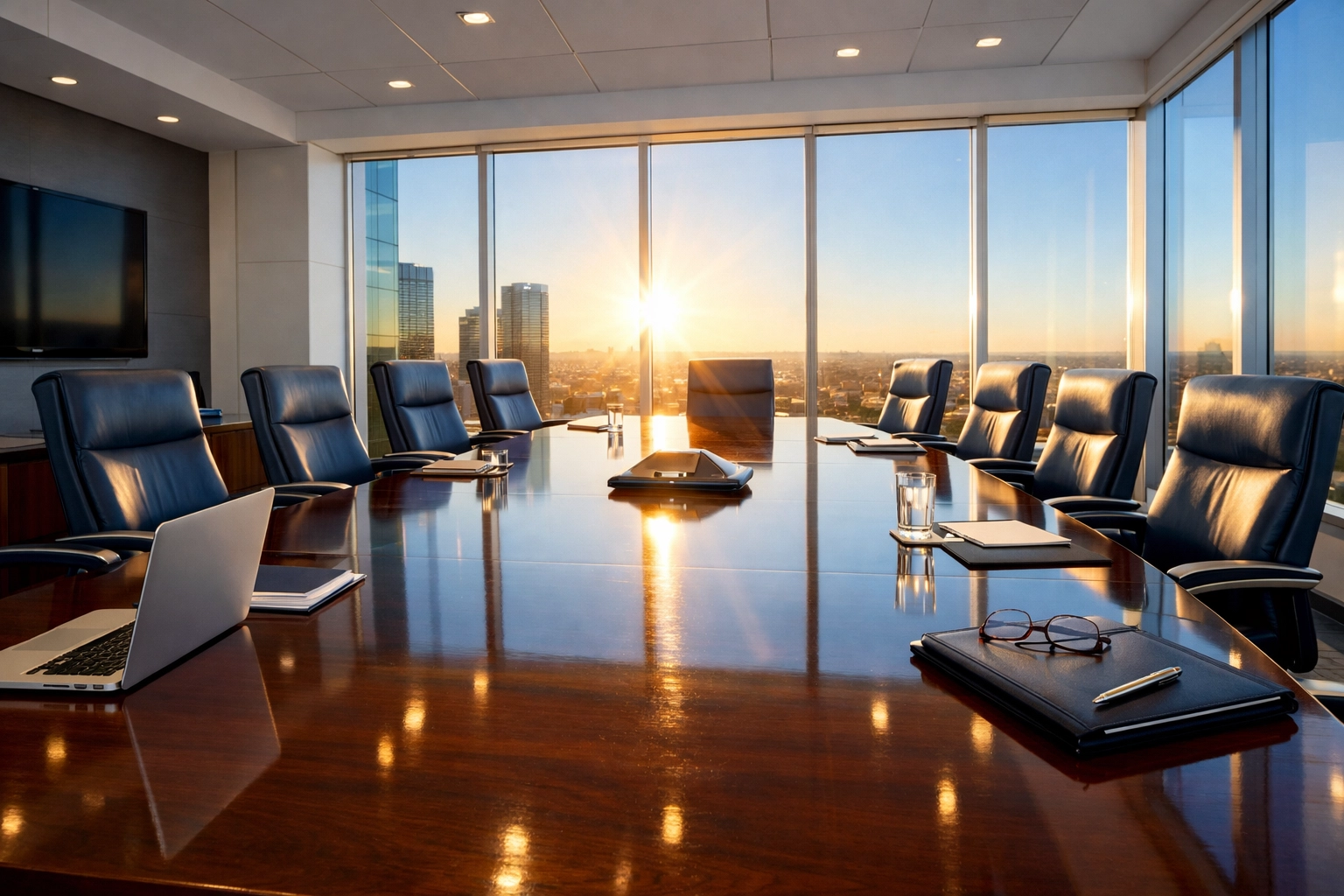 Modern sunlit boardroom representing a peak market cycle to sell a business in Mississippi.