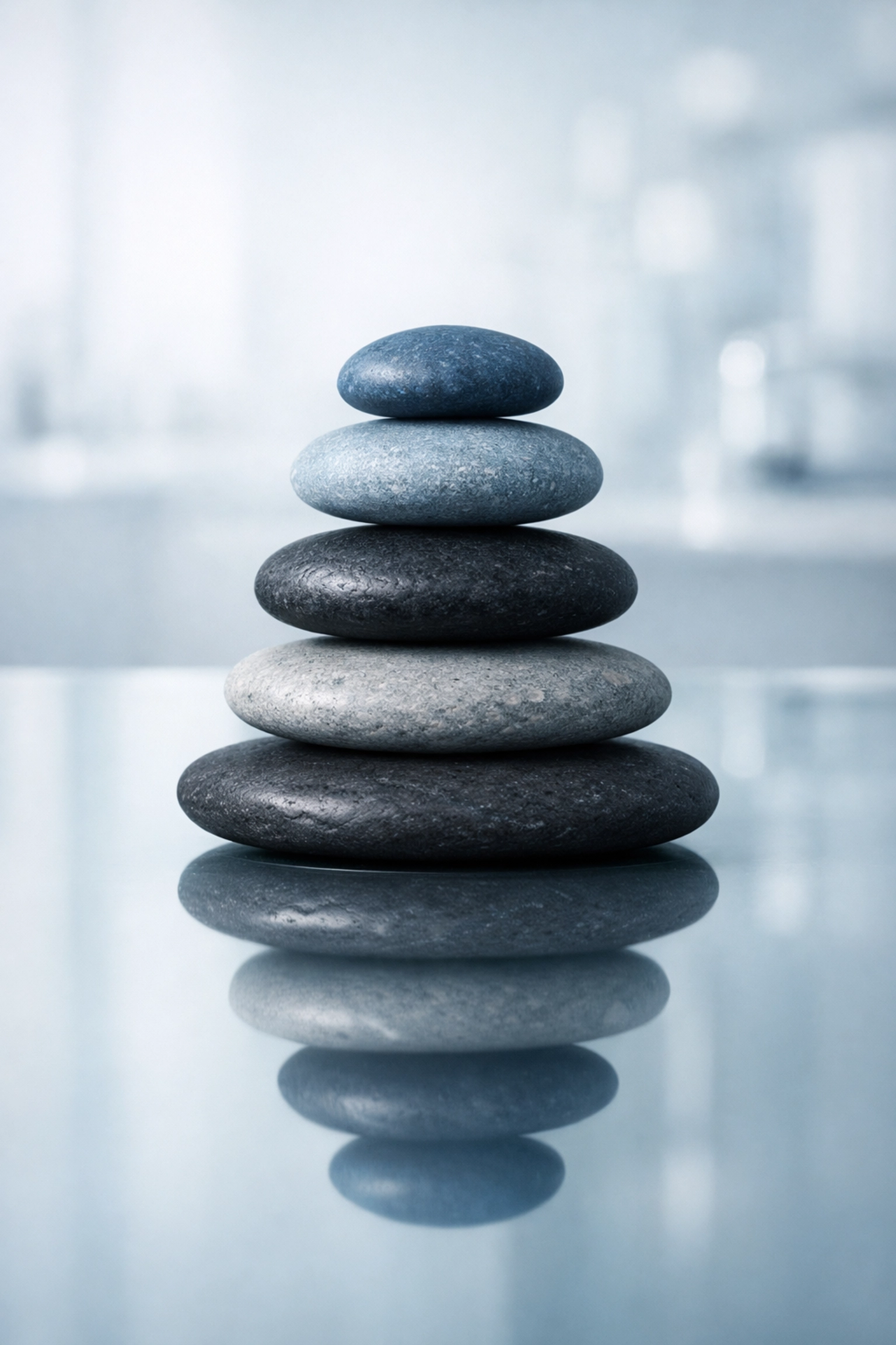 Stacked stones symbolizing the five core layers of the ARCHR² framework for psychological resilience.