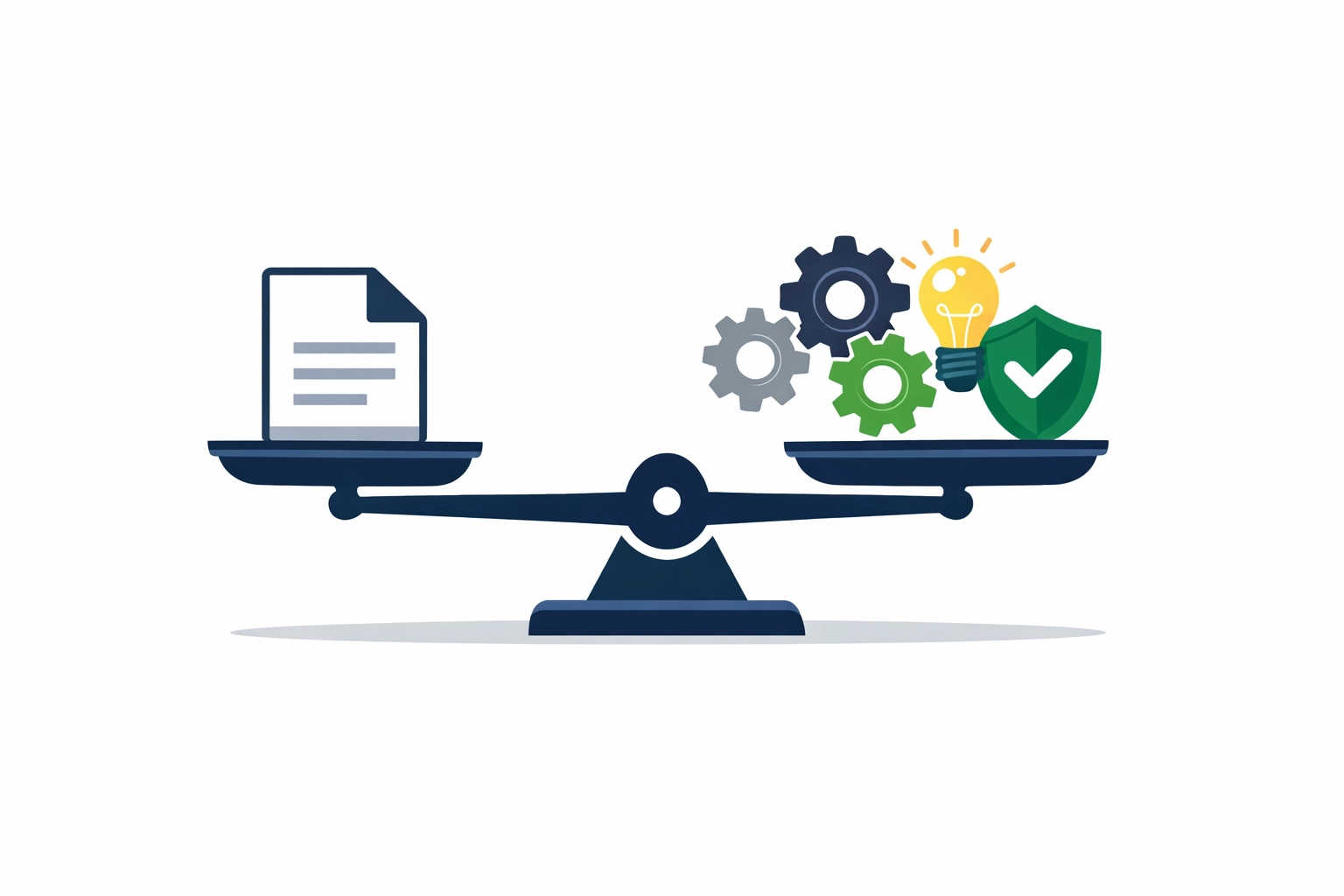 Illustration of a balance scale comparing basic tax filing to expert tax planning and security.