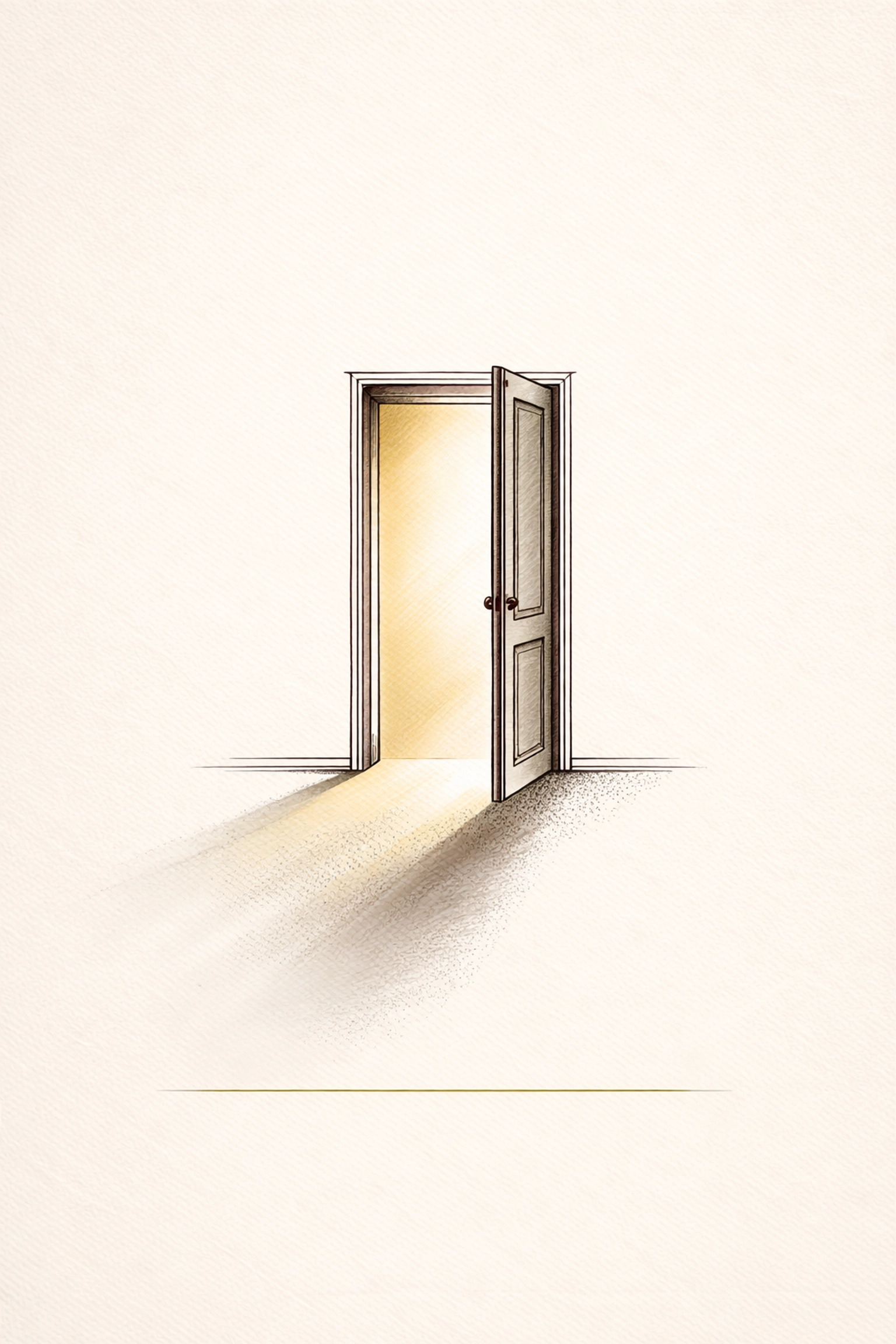Open door with golden light, signifying new beginnings and the transition from gig work to ownership