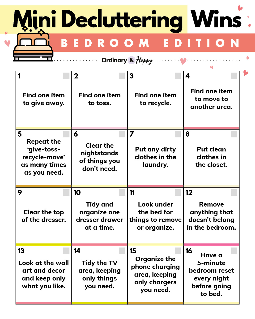 Mini Decluttering Wins: Bedroom Edition Checklist