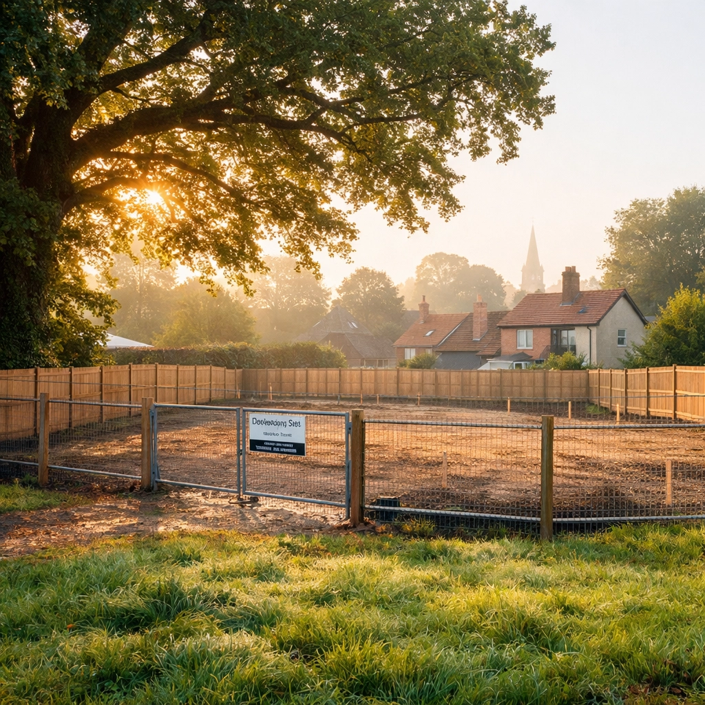 A small residential development site under 0.2 hectares eligible for BNG exemptions.