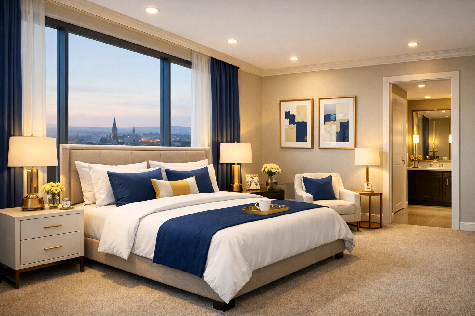 Professionally cleaned master bedroom in a Leominster apartment, ready for a new tenant showing and move-in.