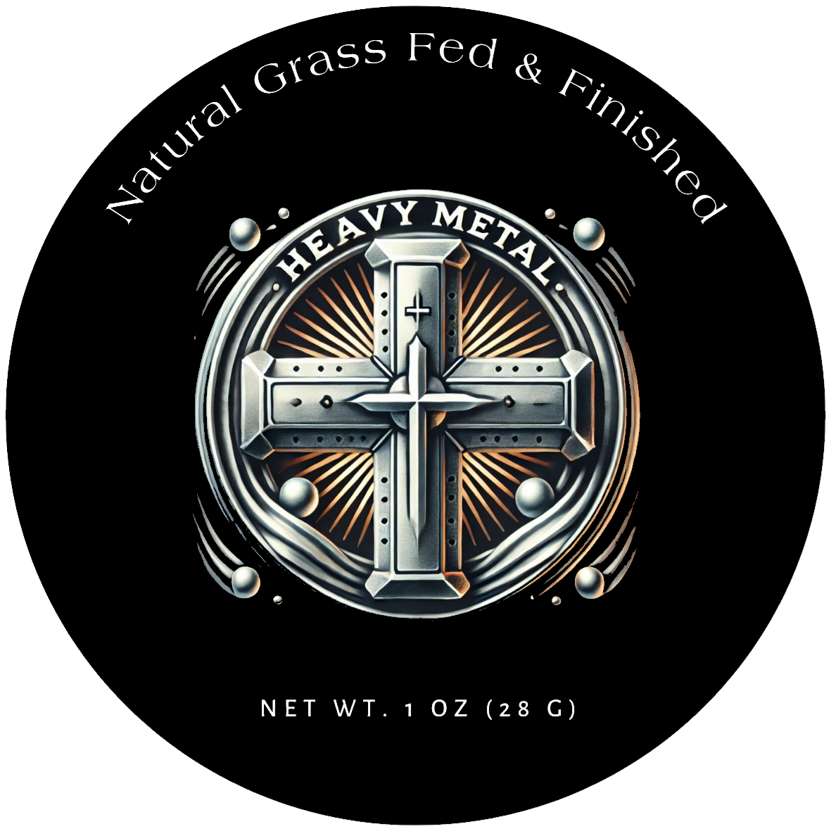 Heavy Metal Grass-fed Tallow Balm Label