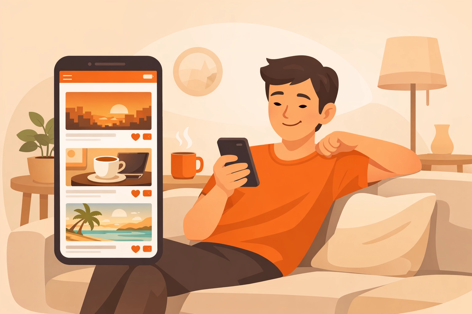 Customer viewing professional job photo timeline on smartphone without downloading app