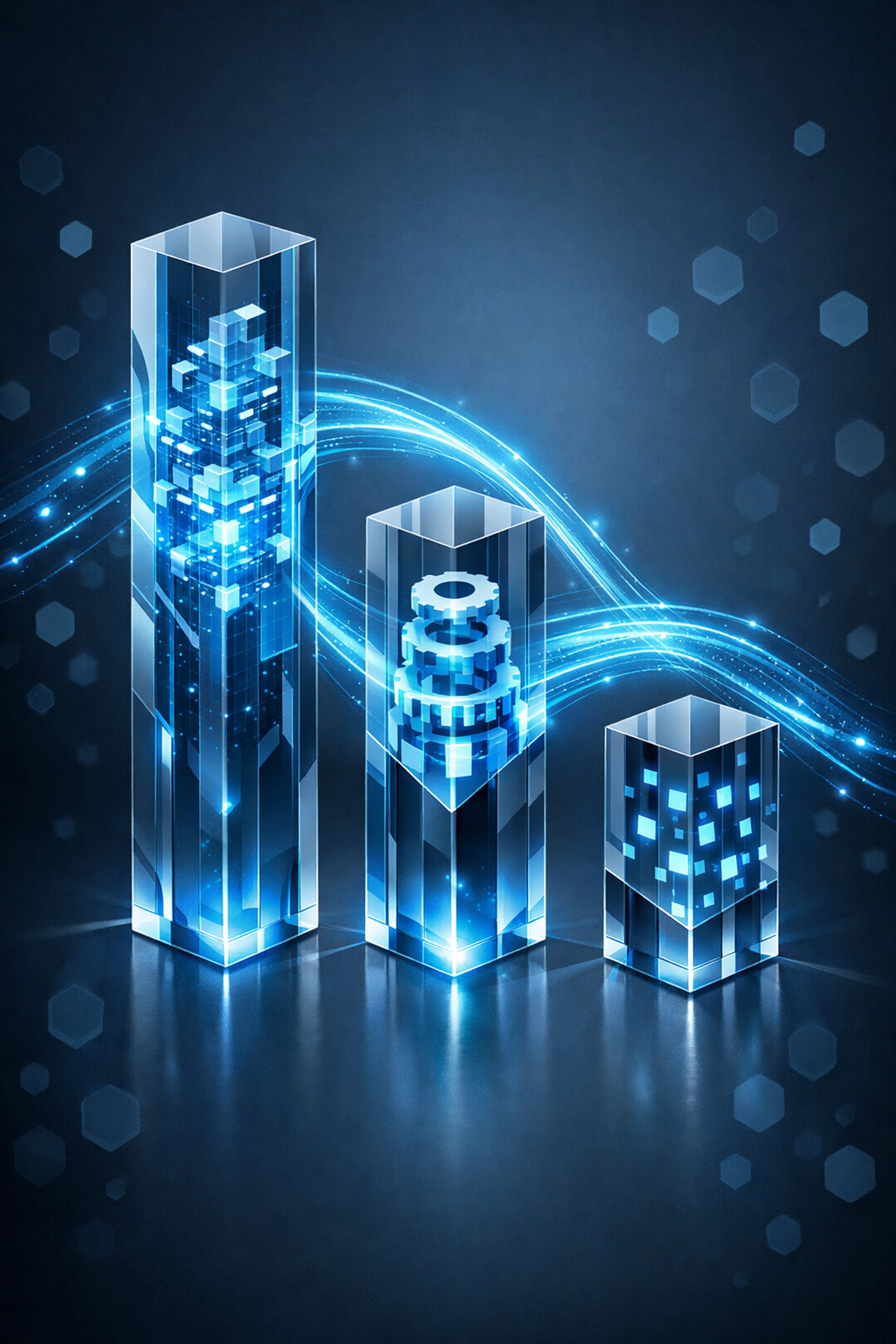 Abstract pillars representing managed IT services models for business infrastructure.