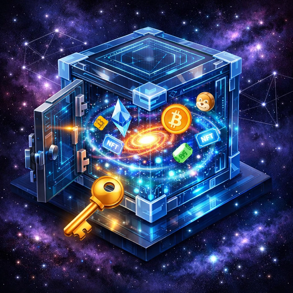 Self-custody crypto wallet with private key representing Web3 financial sovereignty