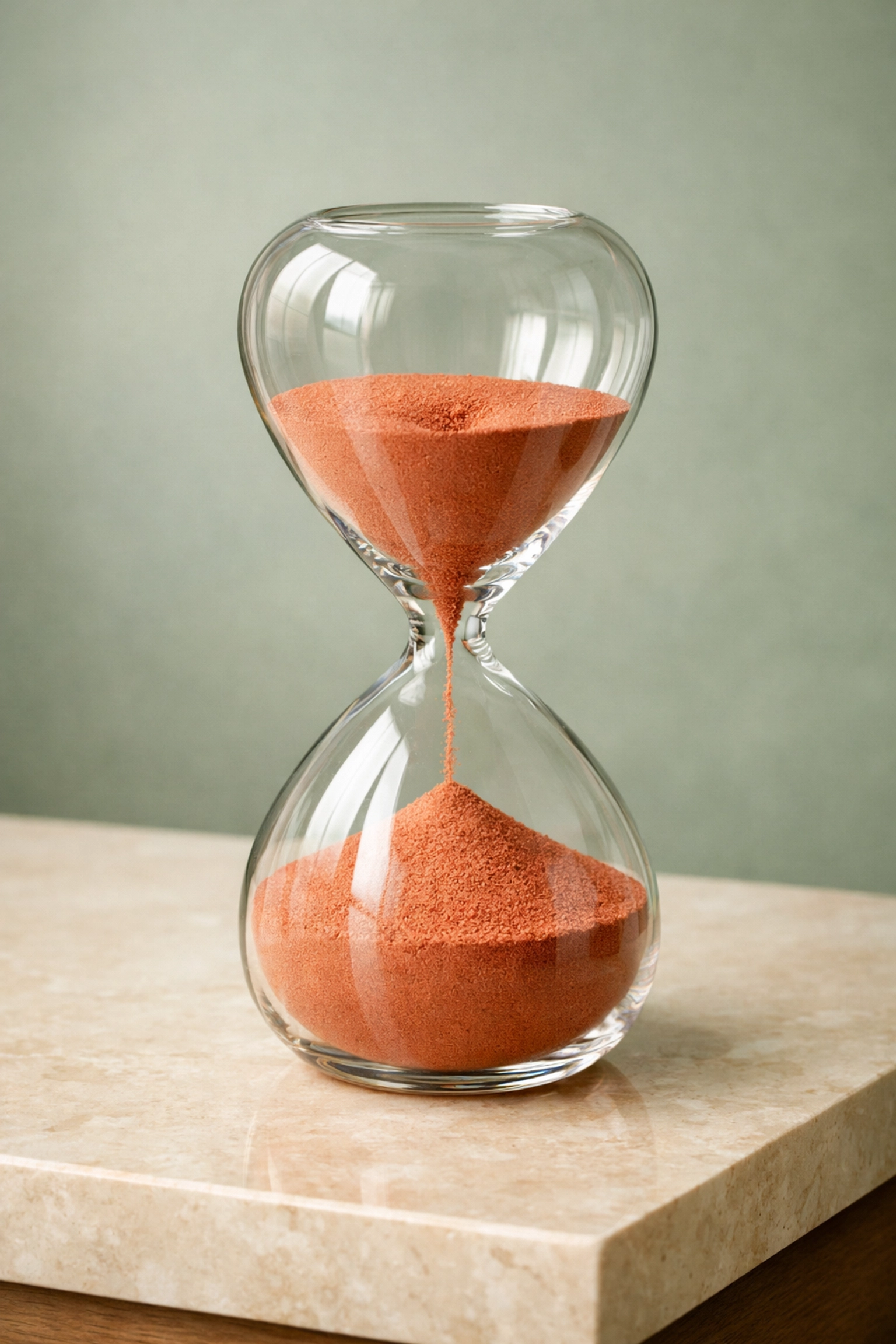 An hourglass symbolizing the process of physical custody and supervised visitation in Virginia.