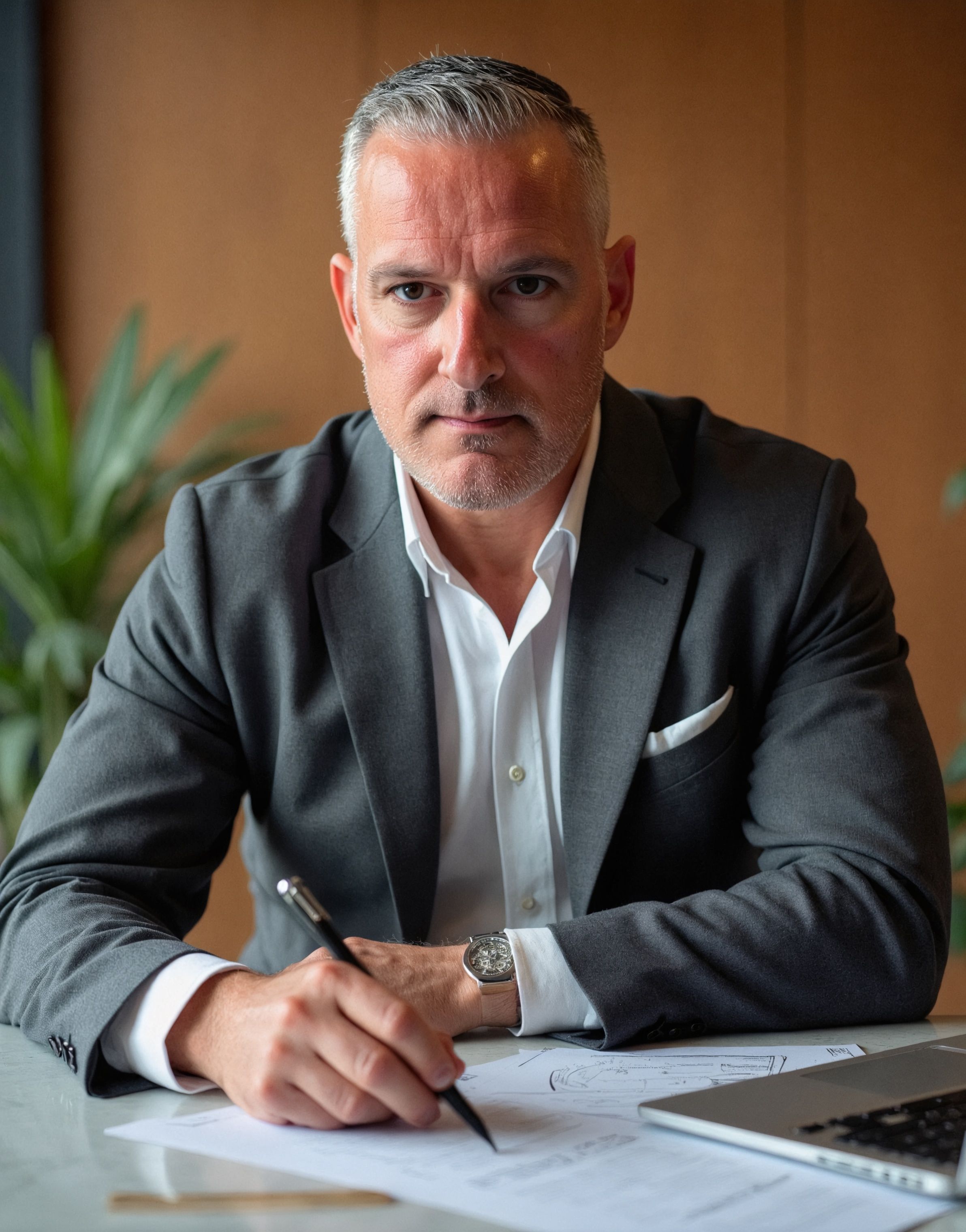 Property Manager Reviewing Documents