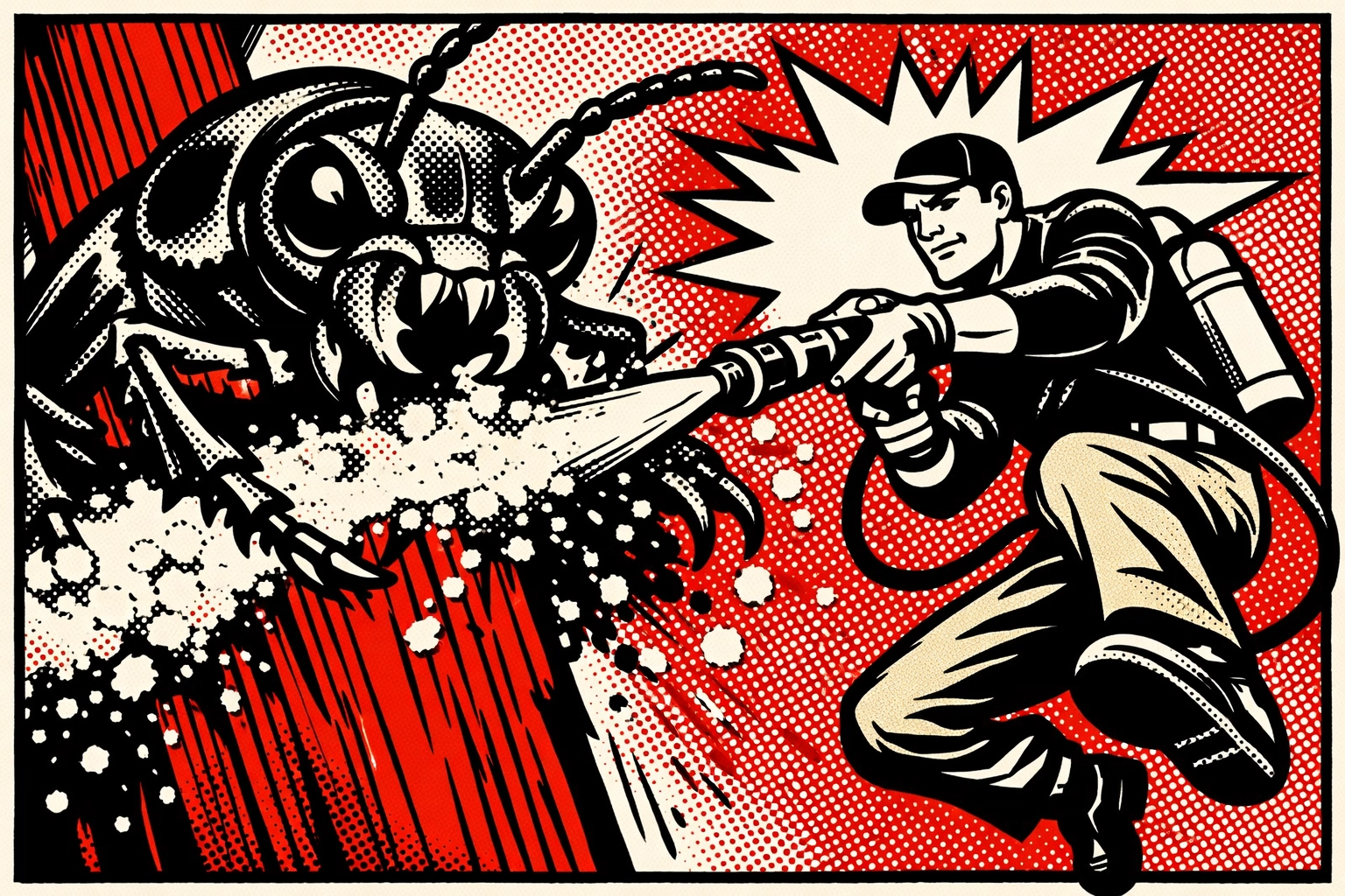 Pest X technician treating for wood-boring beetles during a Jasper AL pest control service.