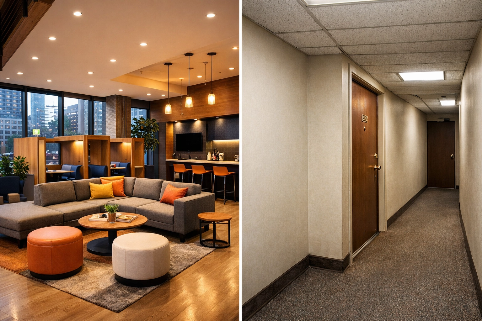 Comparison of purpose-built student housing amenities versus older condo rental in Waterloo