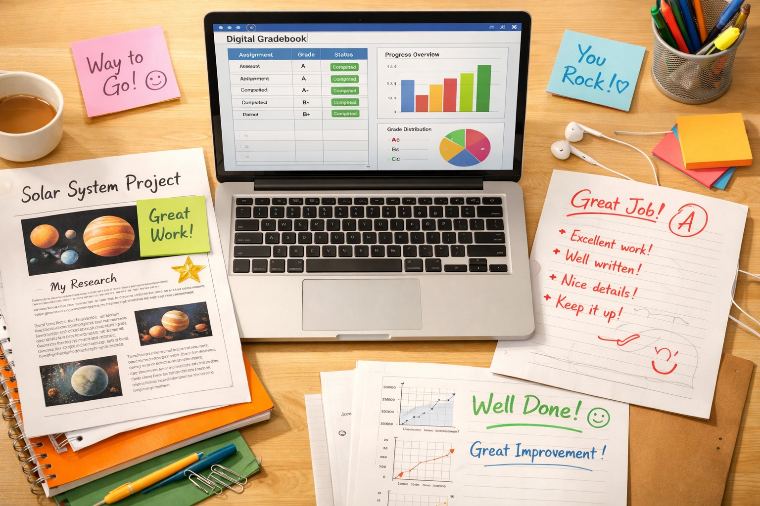 Student tracking online high school credit progress and completed assignments