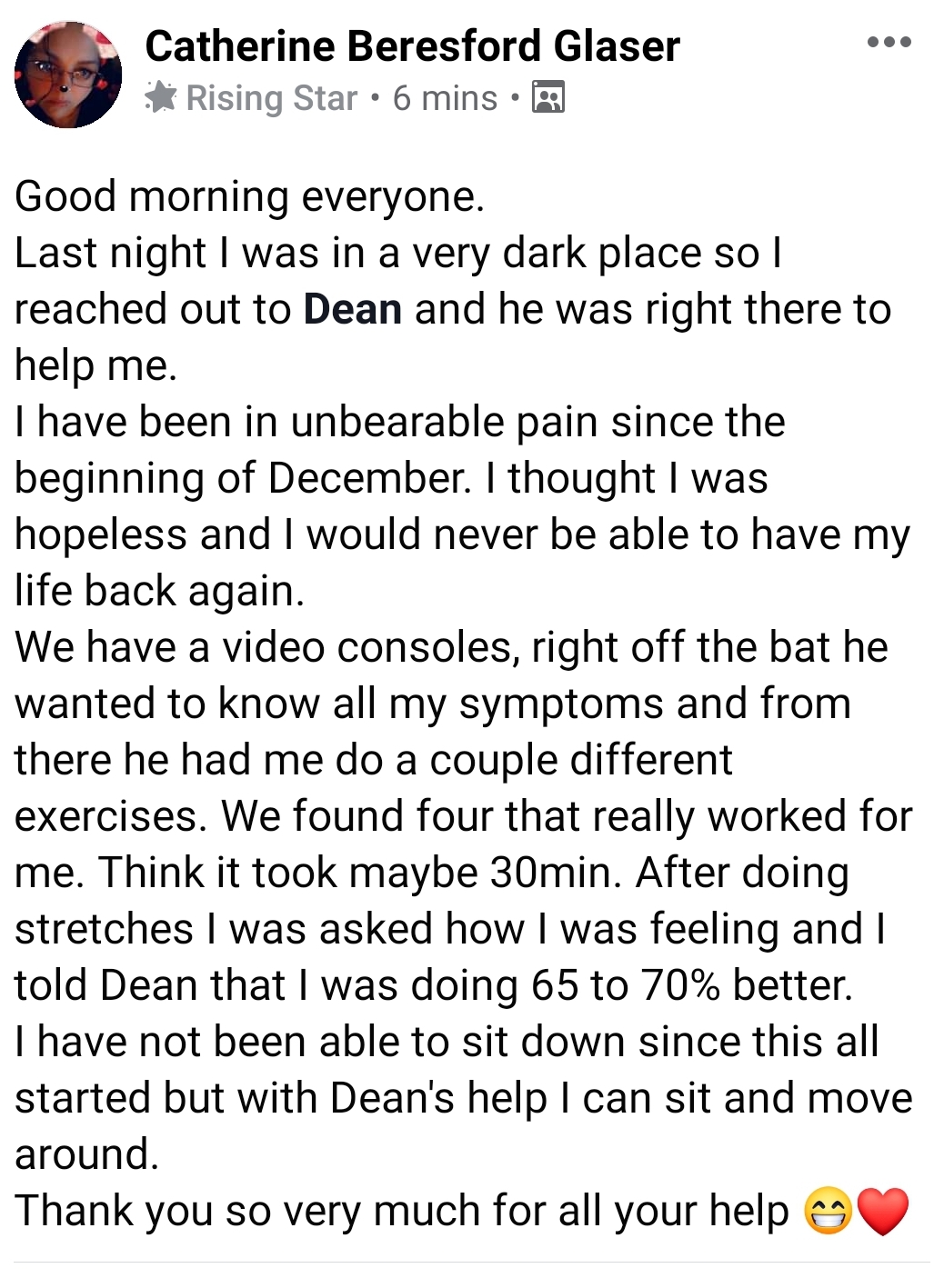 Client testimonial screenshot