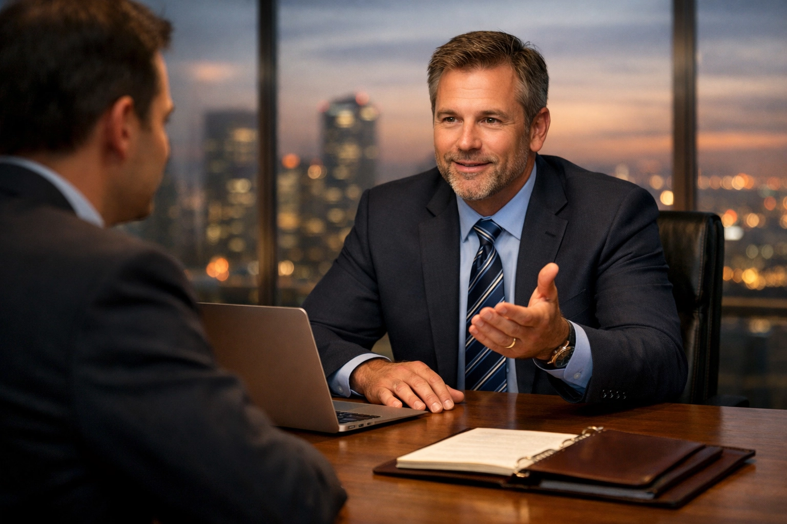 Experienced managed services consultant building trust with a client during a professional msp coaching session.