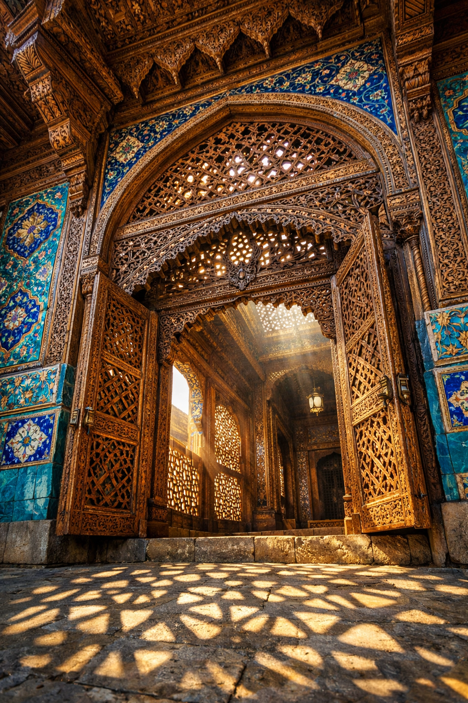 Traditional Persian architecture in Kashmir showcasing the historical link between the two regions.