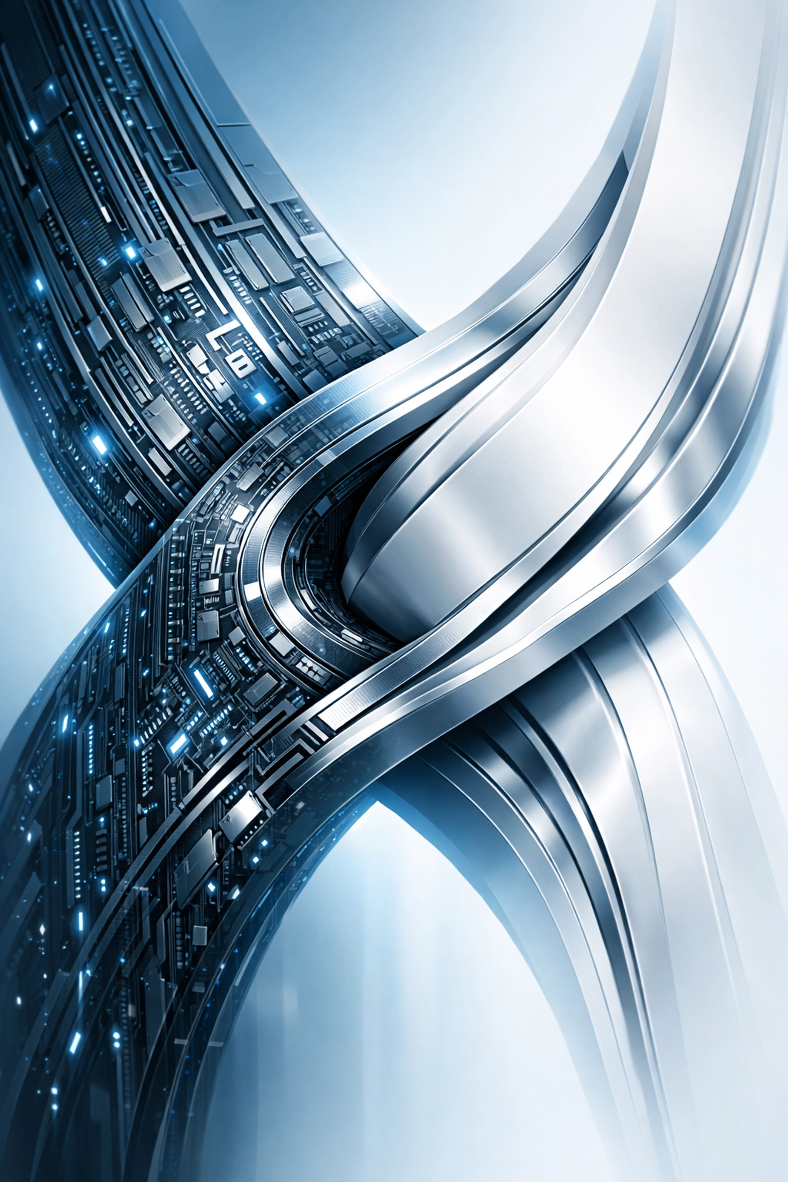 Interlocking digital structures representing seamless integration of custom automation into business workflows.