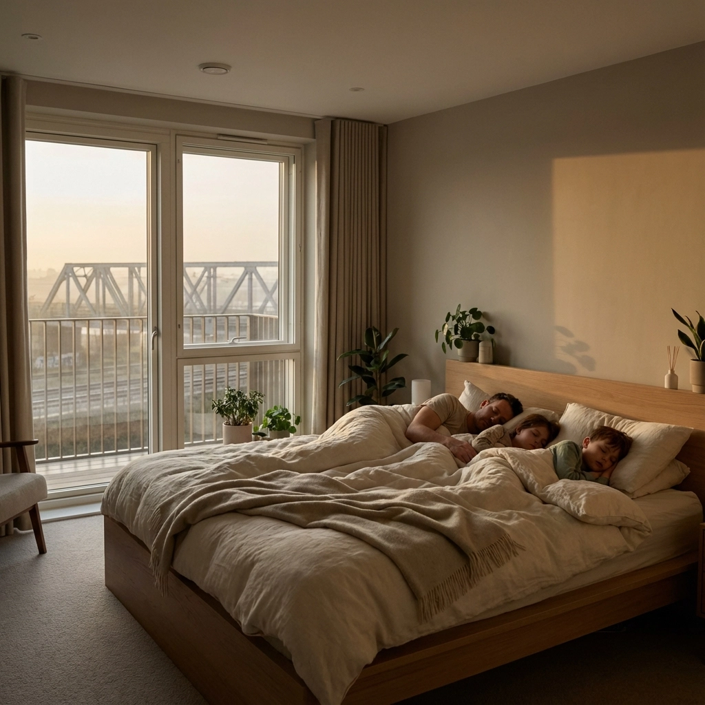 Listed building with secondary glazing near railway