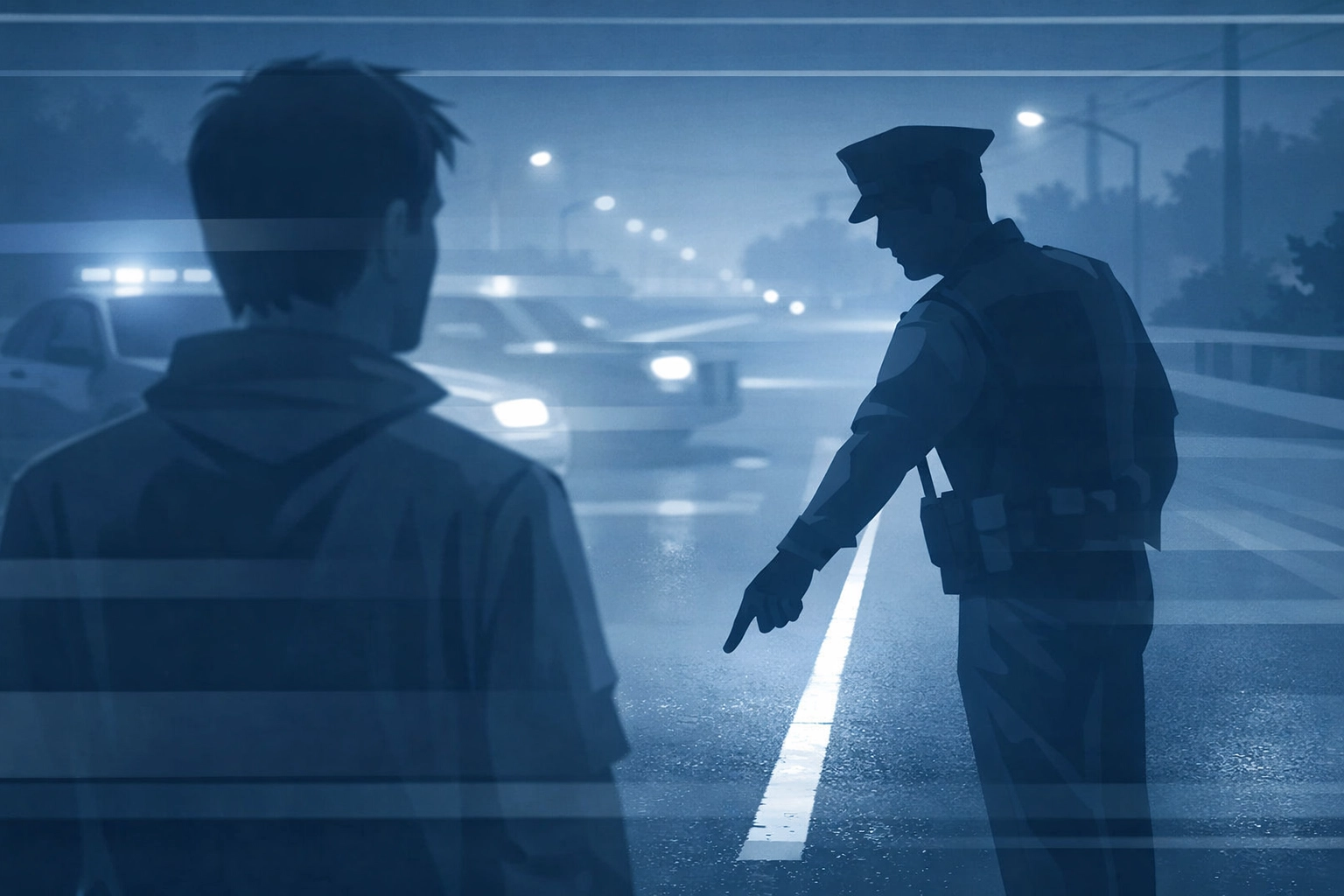 Roadside field sobriety test during DUI stop in Virginia Beach