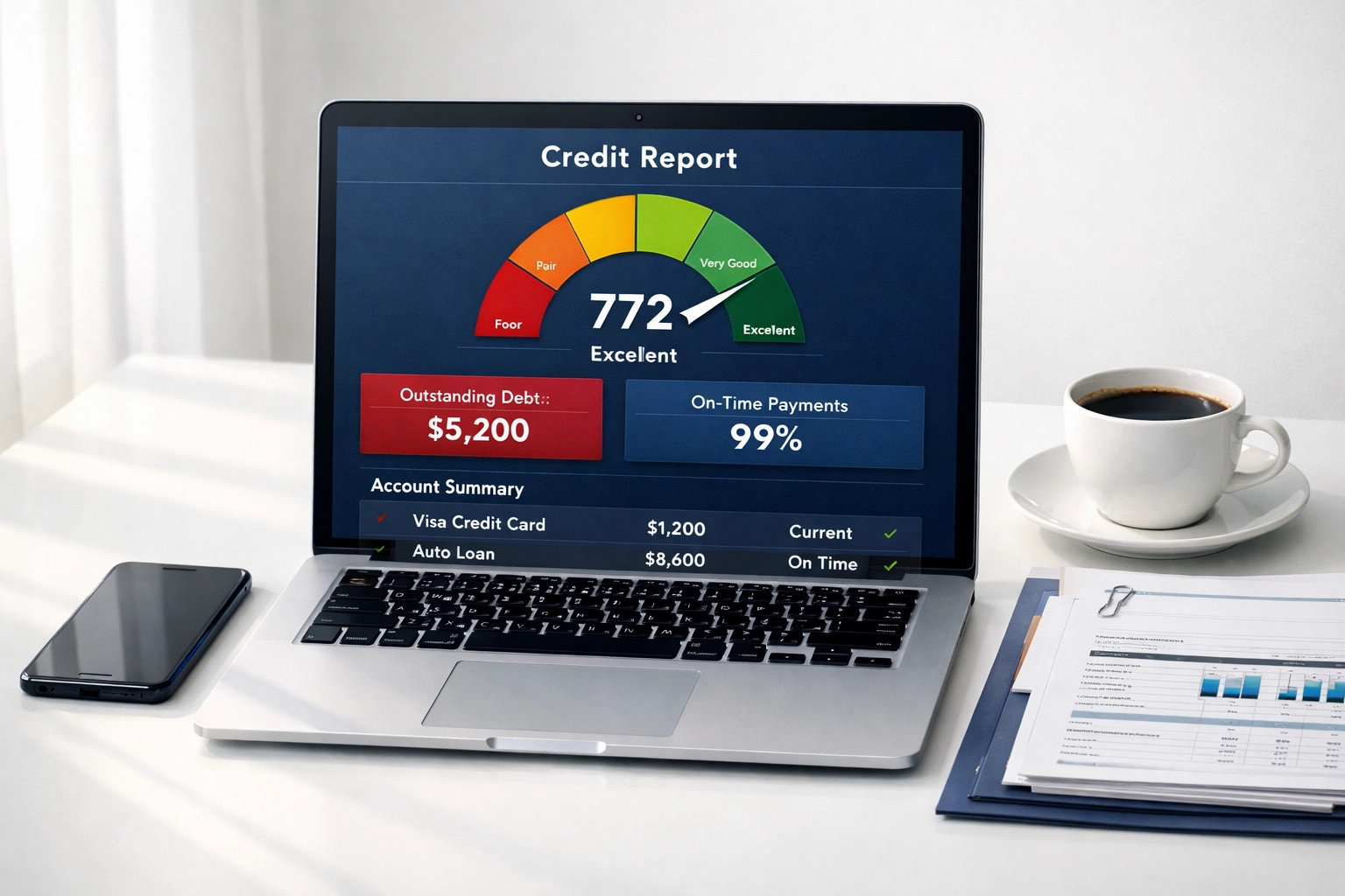 Credit report dashboard showing collection accounts impact on mortgage approval in Houston