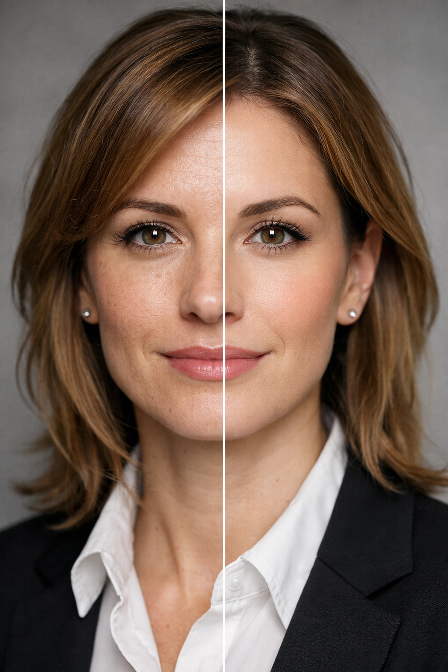 Subtle retouching results showing how to prepare for a headshot session with professional post-processing.