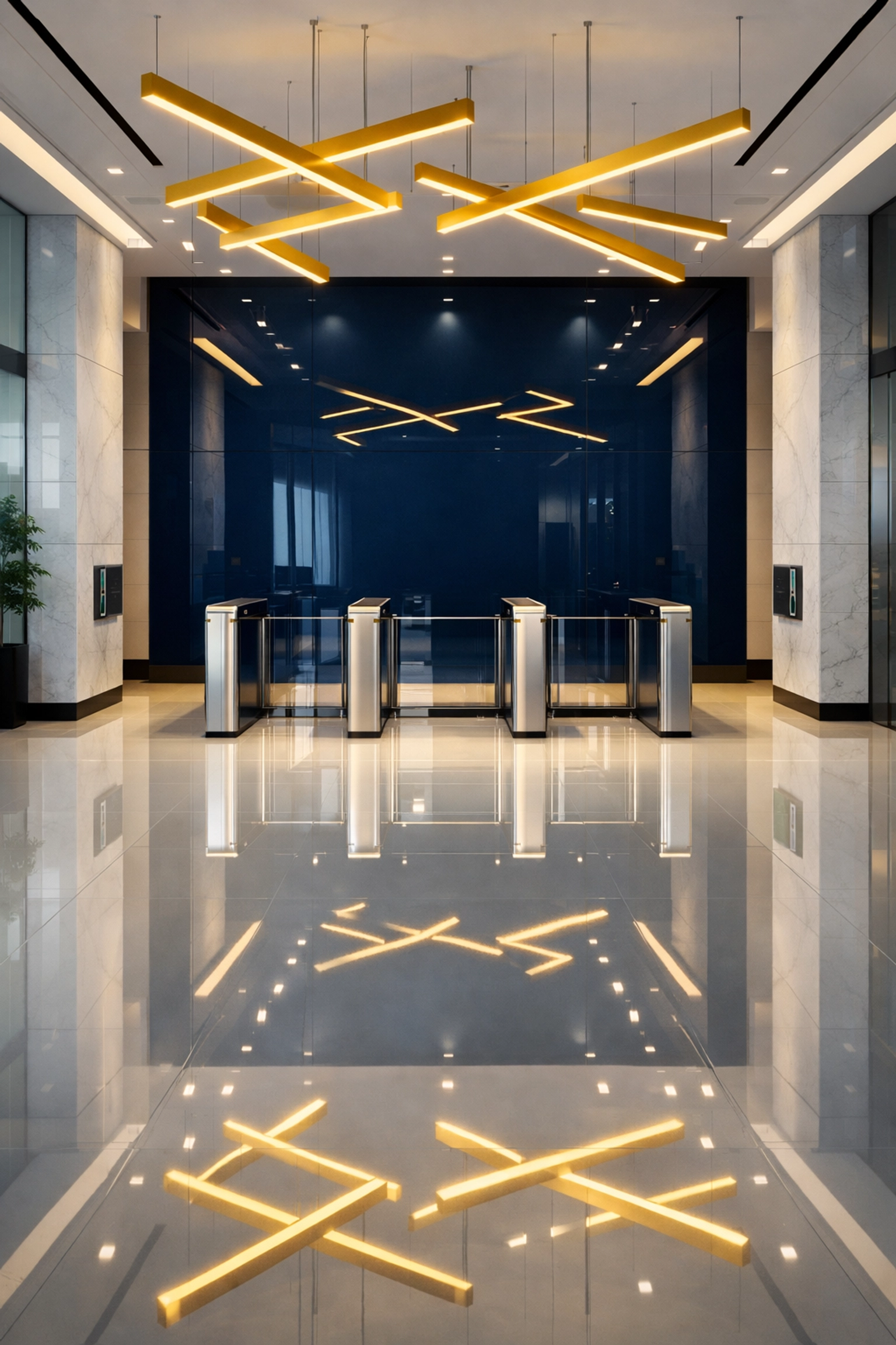 Shiny commercial lobby floors highlighting the high standards of professional janitorial services Massachusetts.