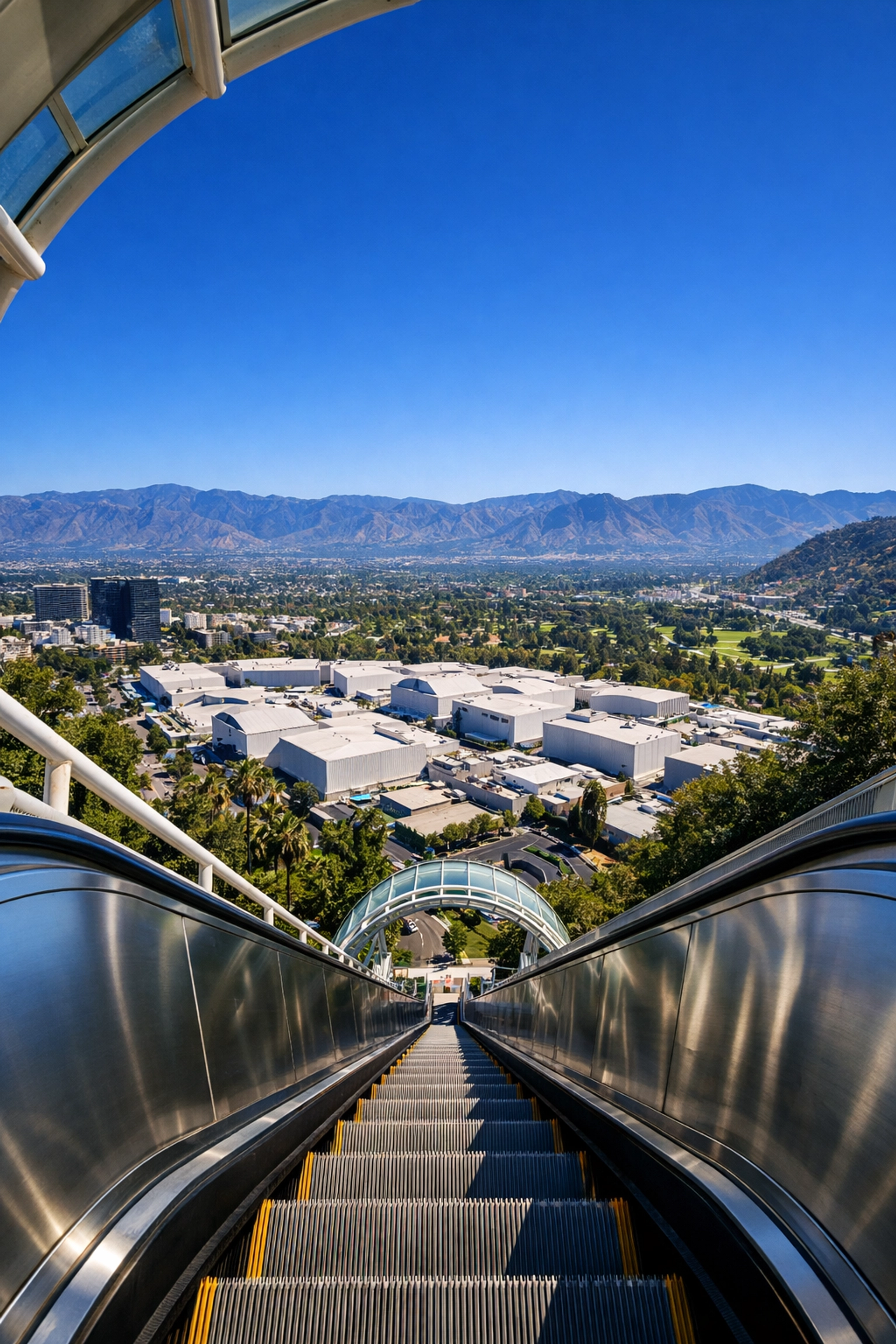 Wide panoramic view of the San Fernando Valley and movie backlot, one of the best photography locations.