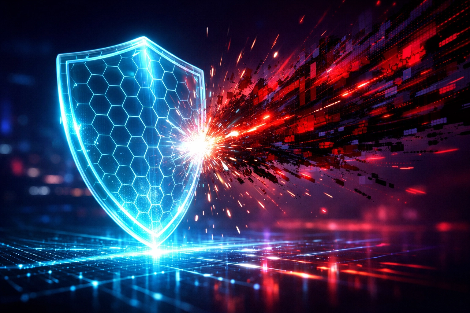 Advanced digital security protection shielding a computer from malware and cyber attacks.