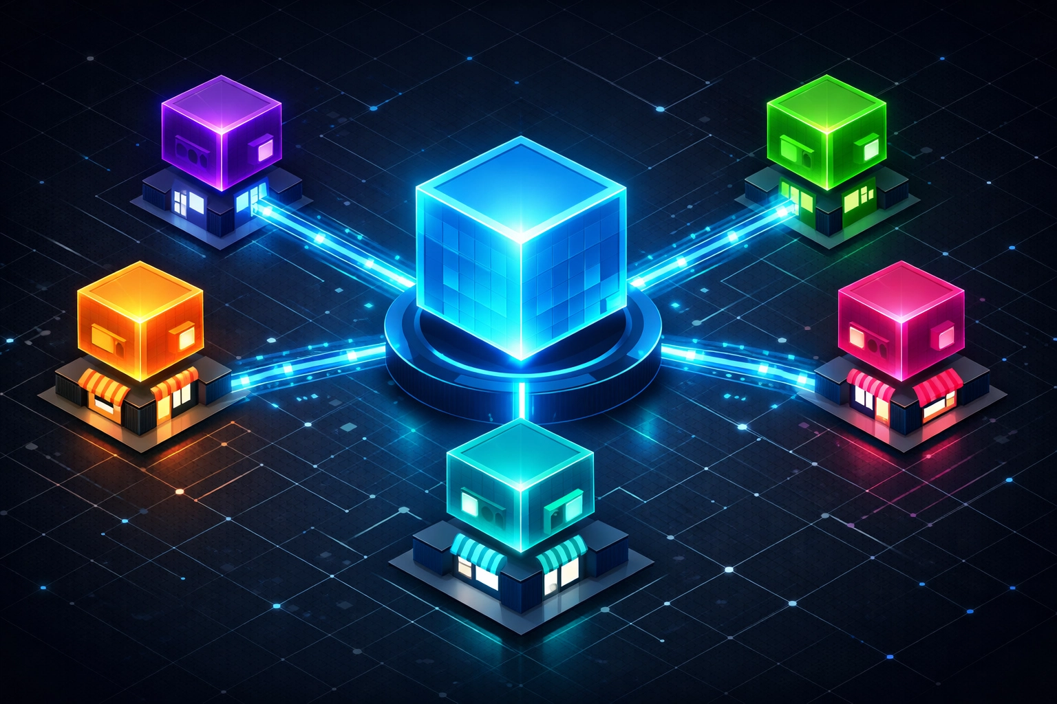 Master wallet connected to multiple sub-wallets for multi-location crypto payment management