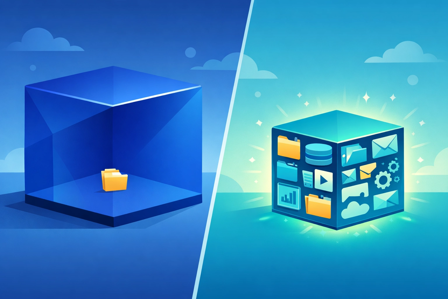 Comparison showing oversized cloud server vs properly right-sized server for cost savings