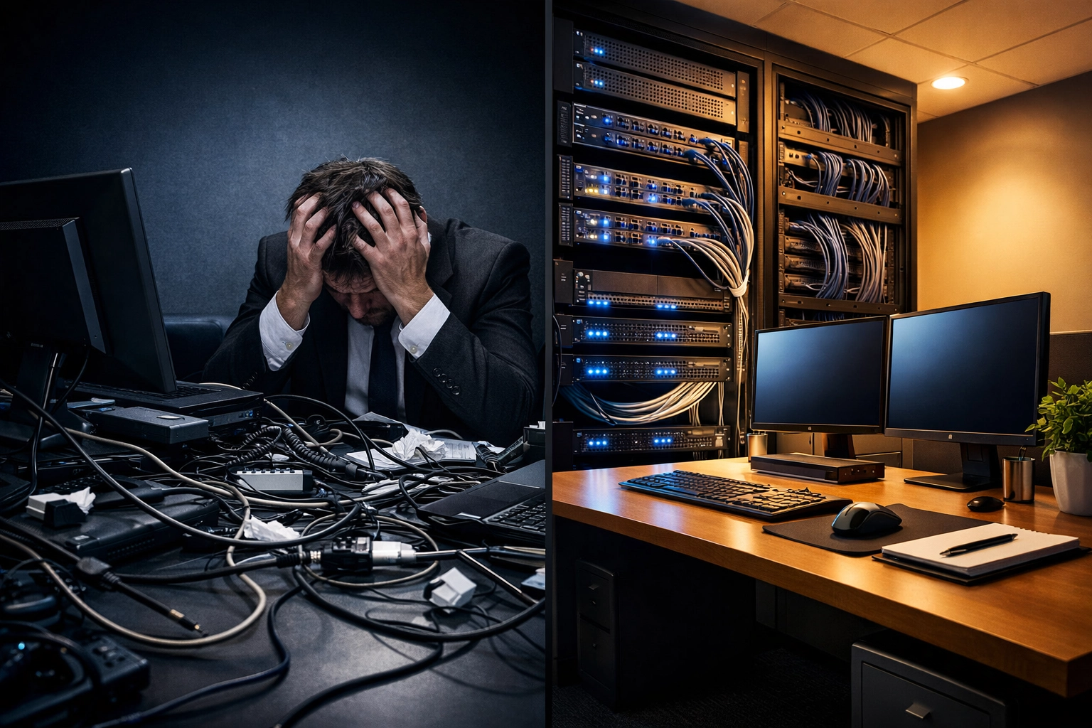 Comparison of chaotic versus organized IT infrastructure in small business office