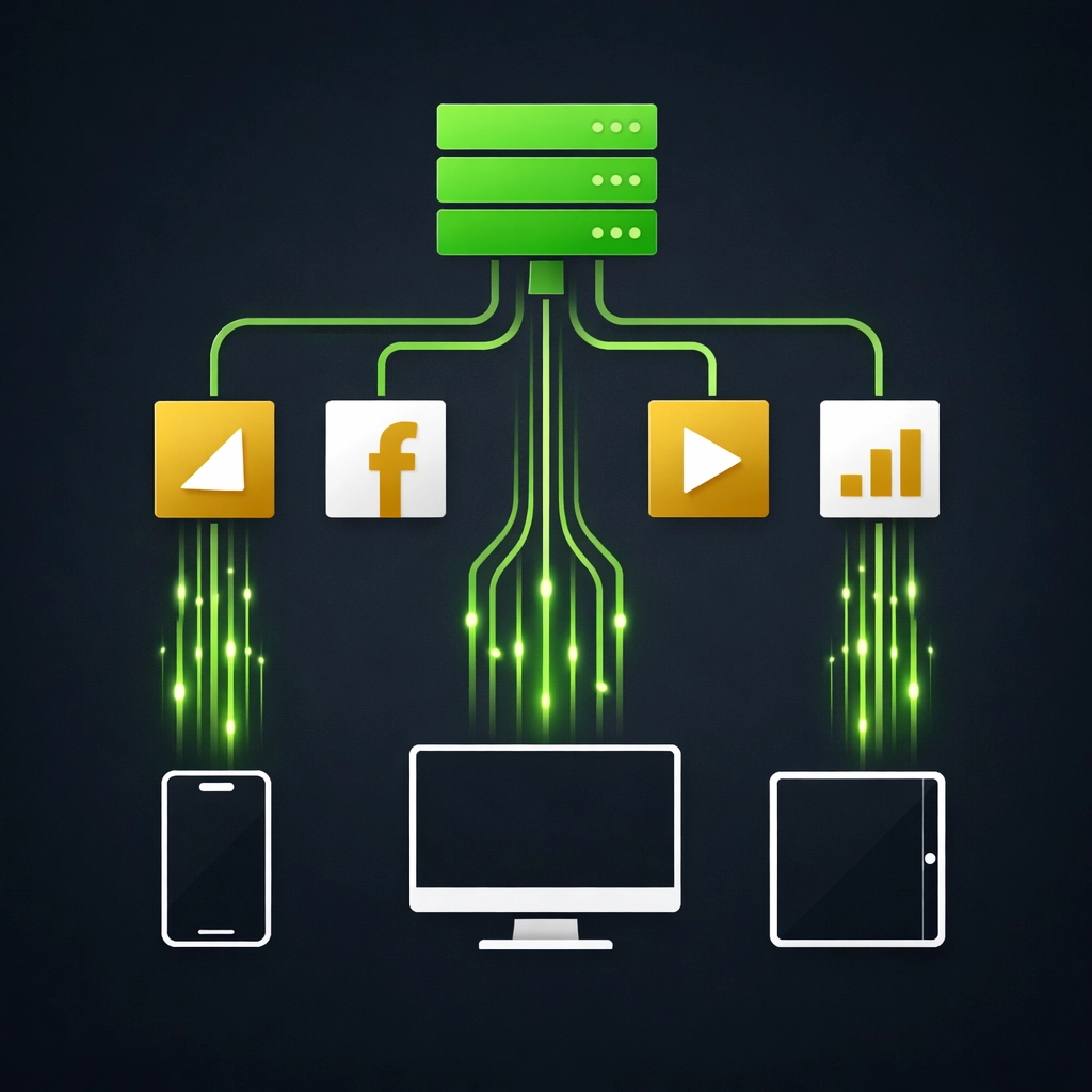 Server-side tracking architecture diagram