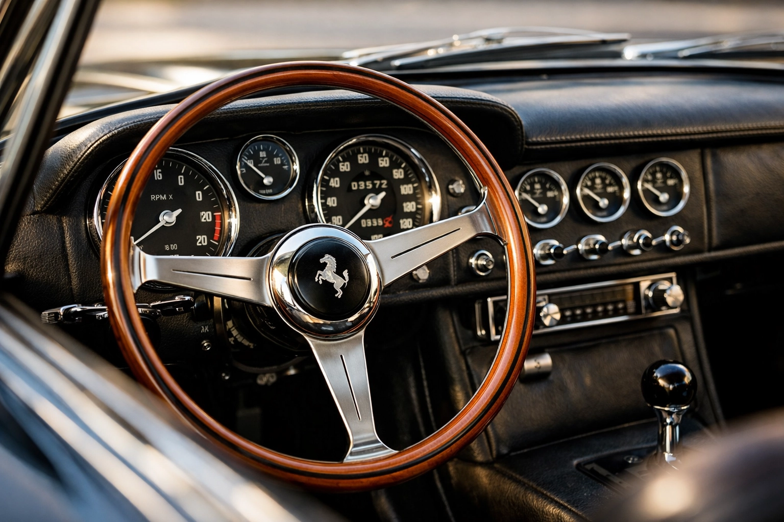 Vintage sports car interior highlighting precise classic car valuation 2026 and agreed value protection.