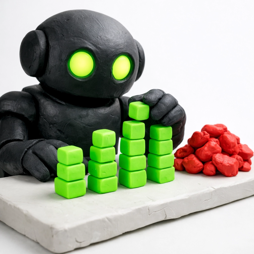 Robot organizing high-impact LinkedIn keywords by industry to improve profile searchability and ranking.