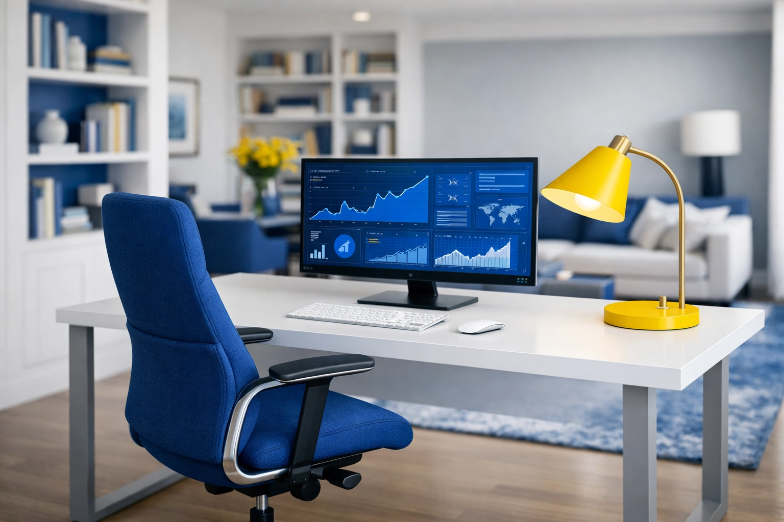 Organized home office and clean apartment interior from professional cleaners in Leominster MA.